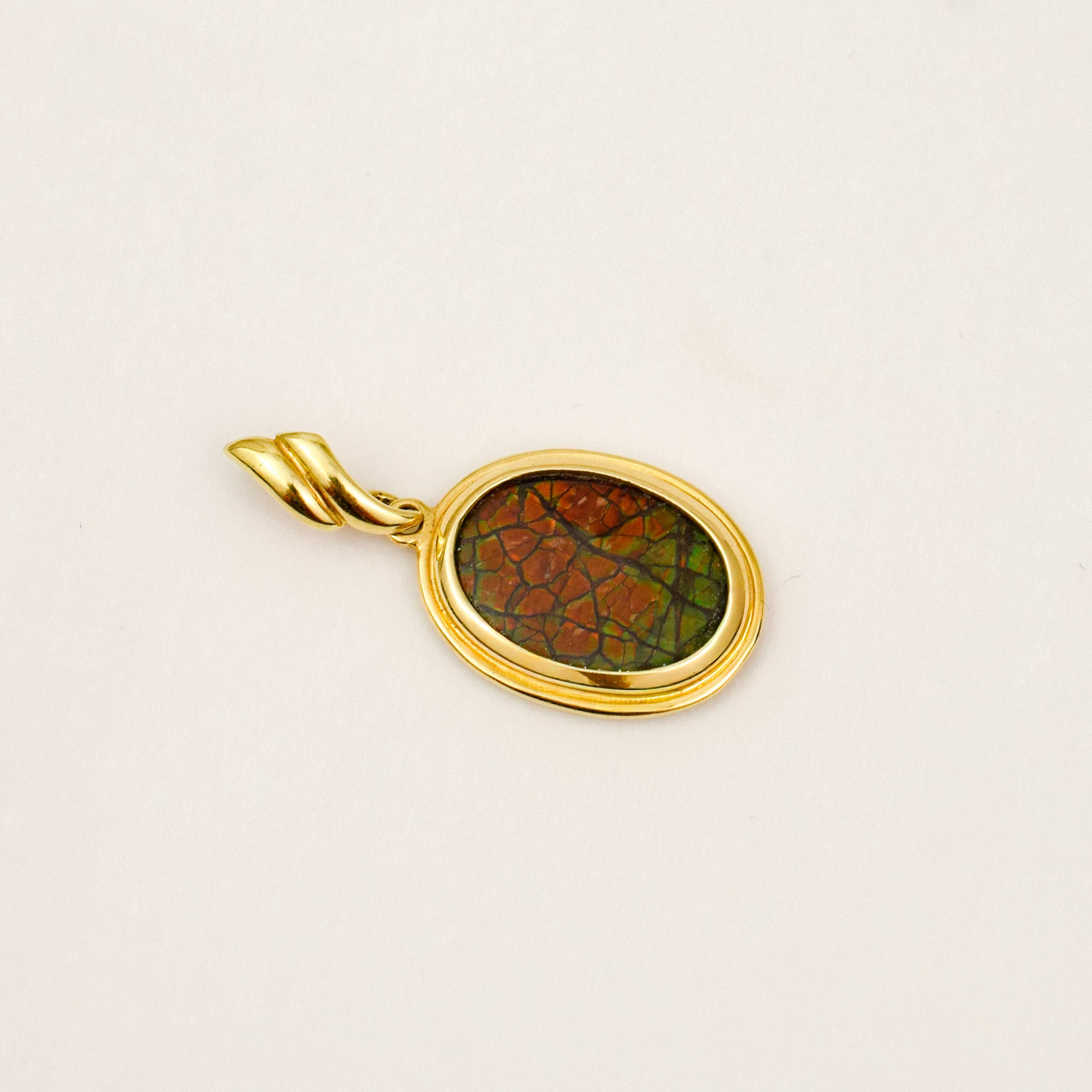 Bezel Set Ammonite Pendant