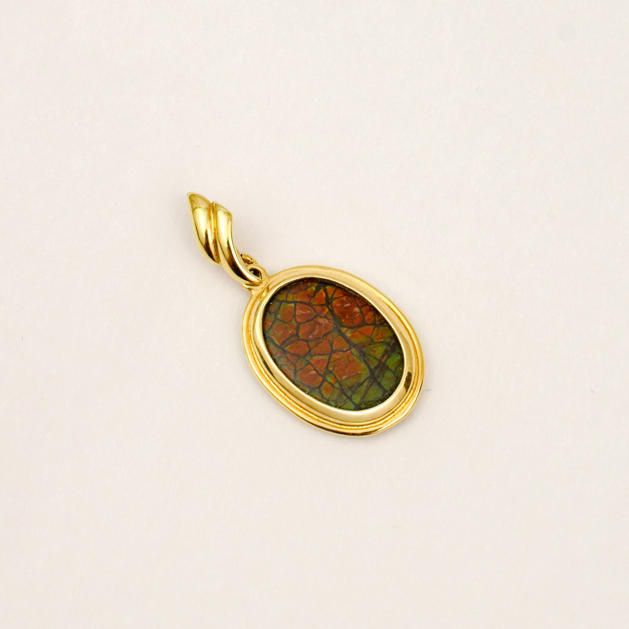 Bezel Set Ammonite Pendant