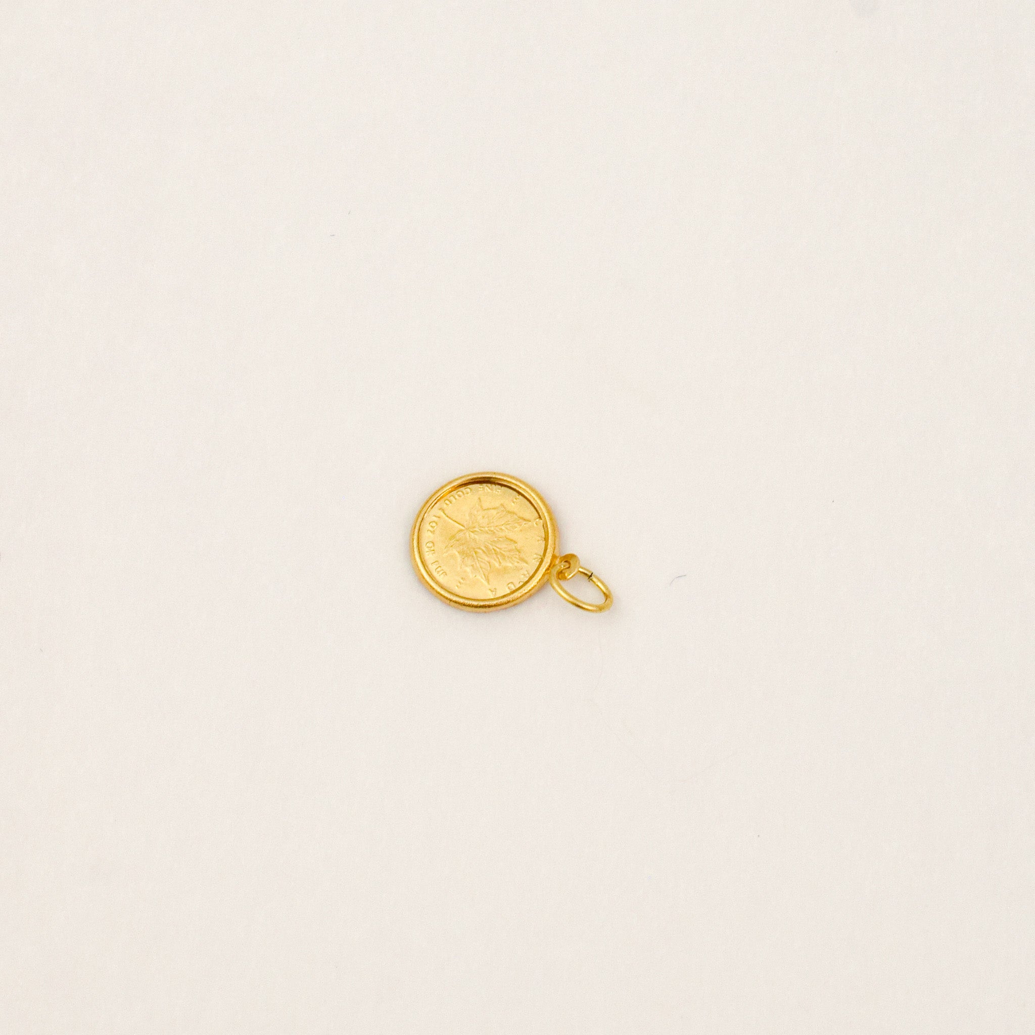 Gold Maple Leaf Coin Pendant