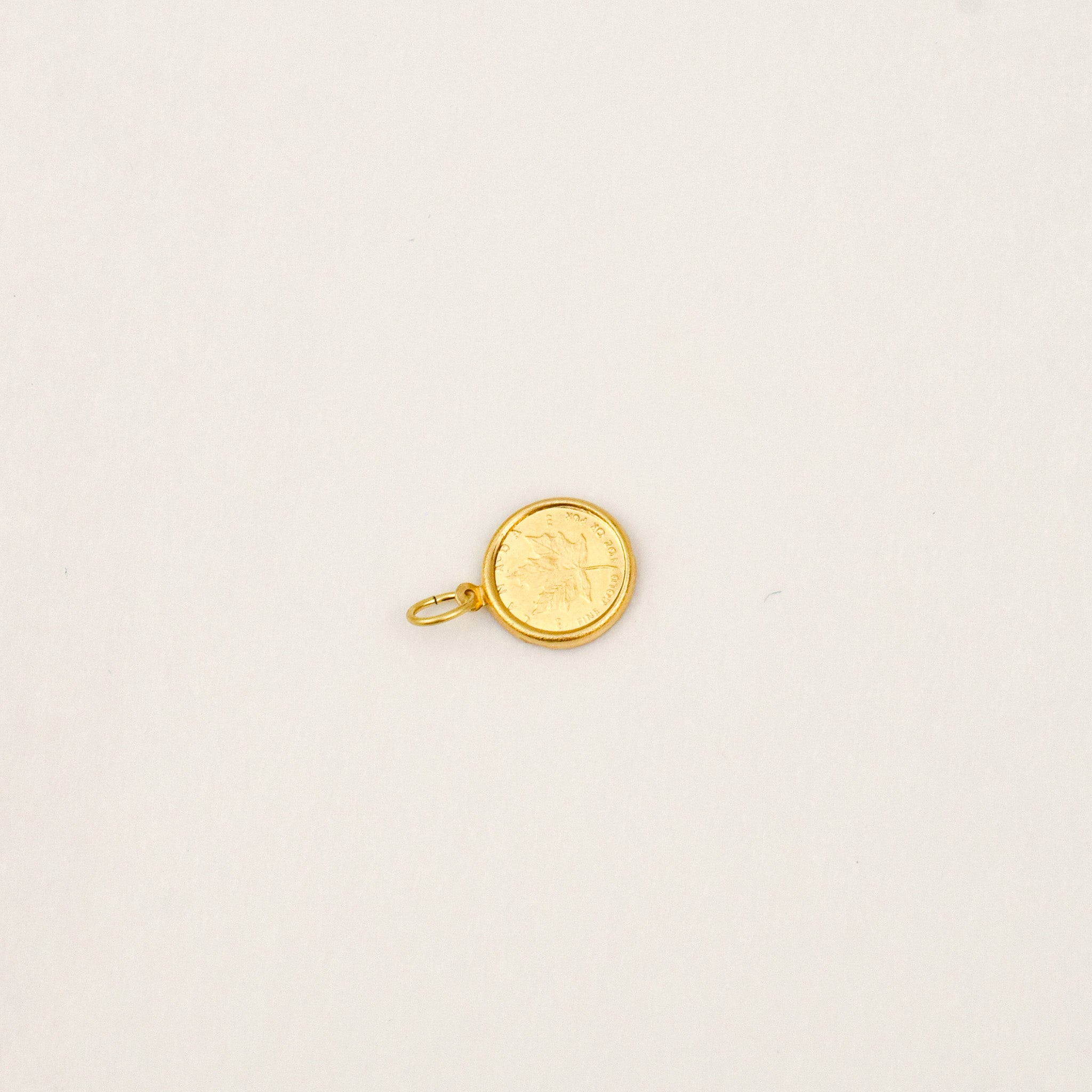 Gold Maple Leaf Coin Pendant