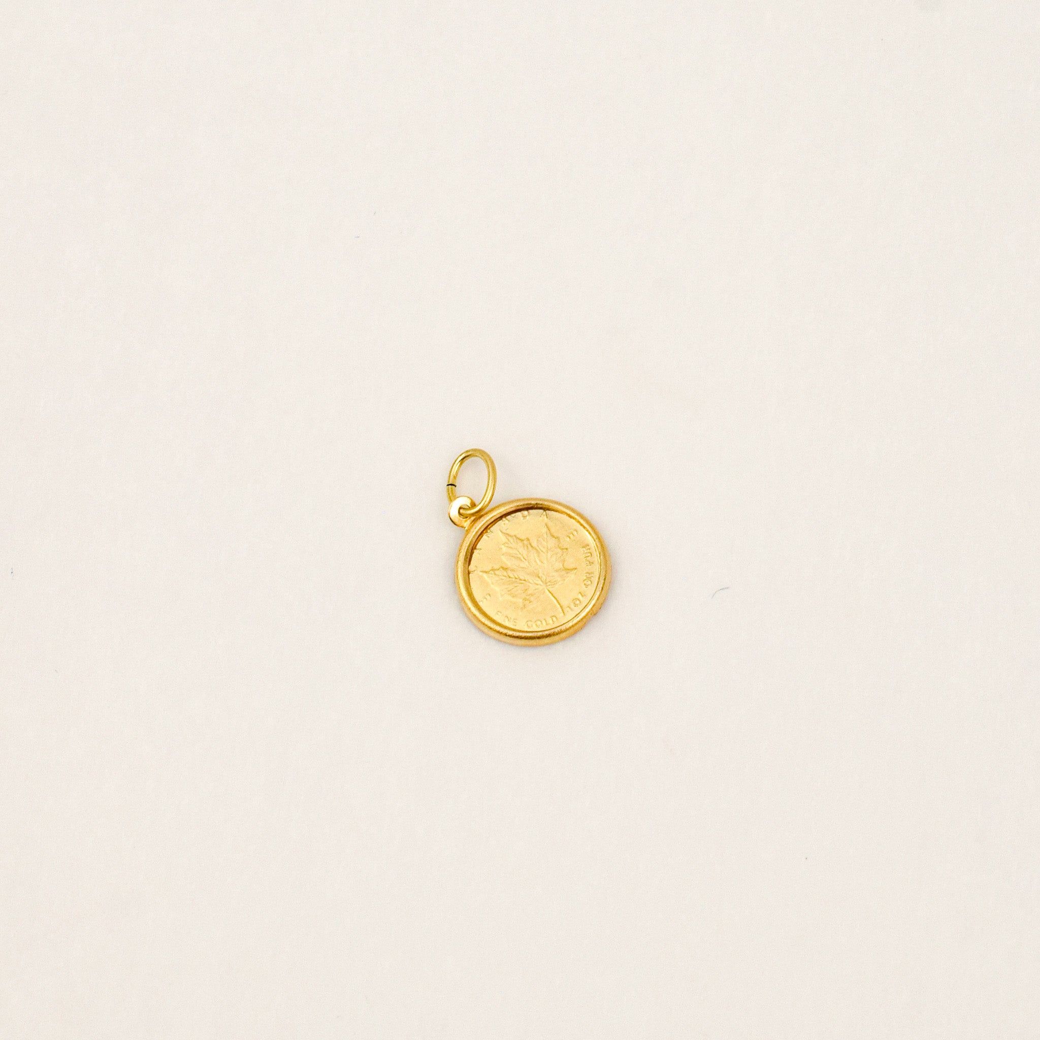 Gold Maple Leaf Coin Pendant