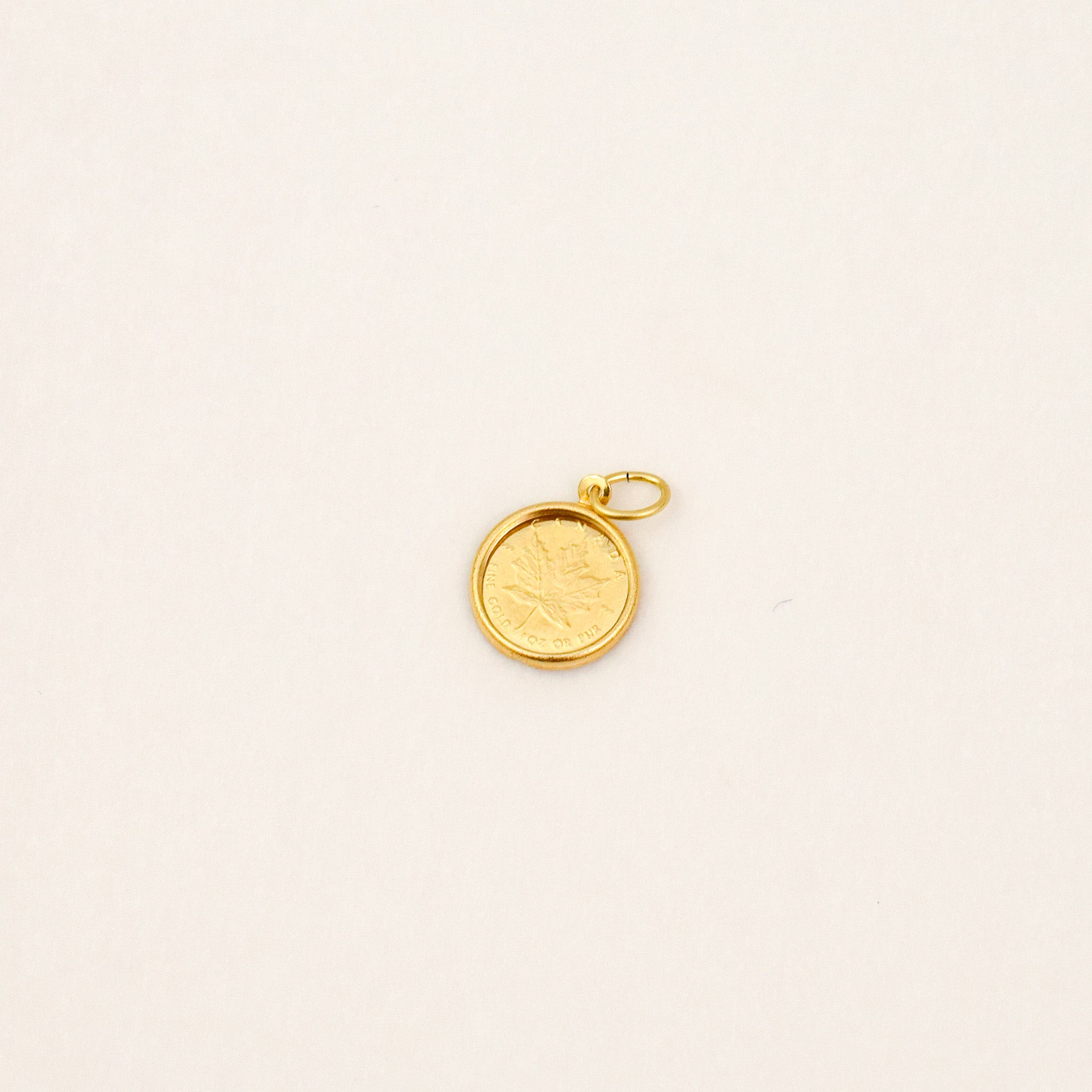 Gold Maple Leaf Coin Pendant