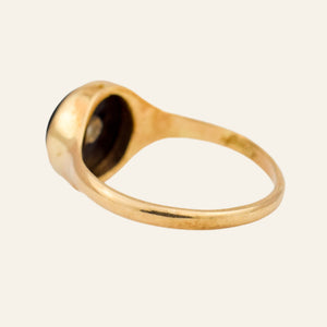 Circular Onyx and Diamond Ring