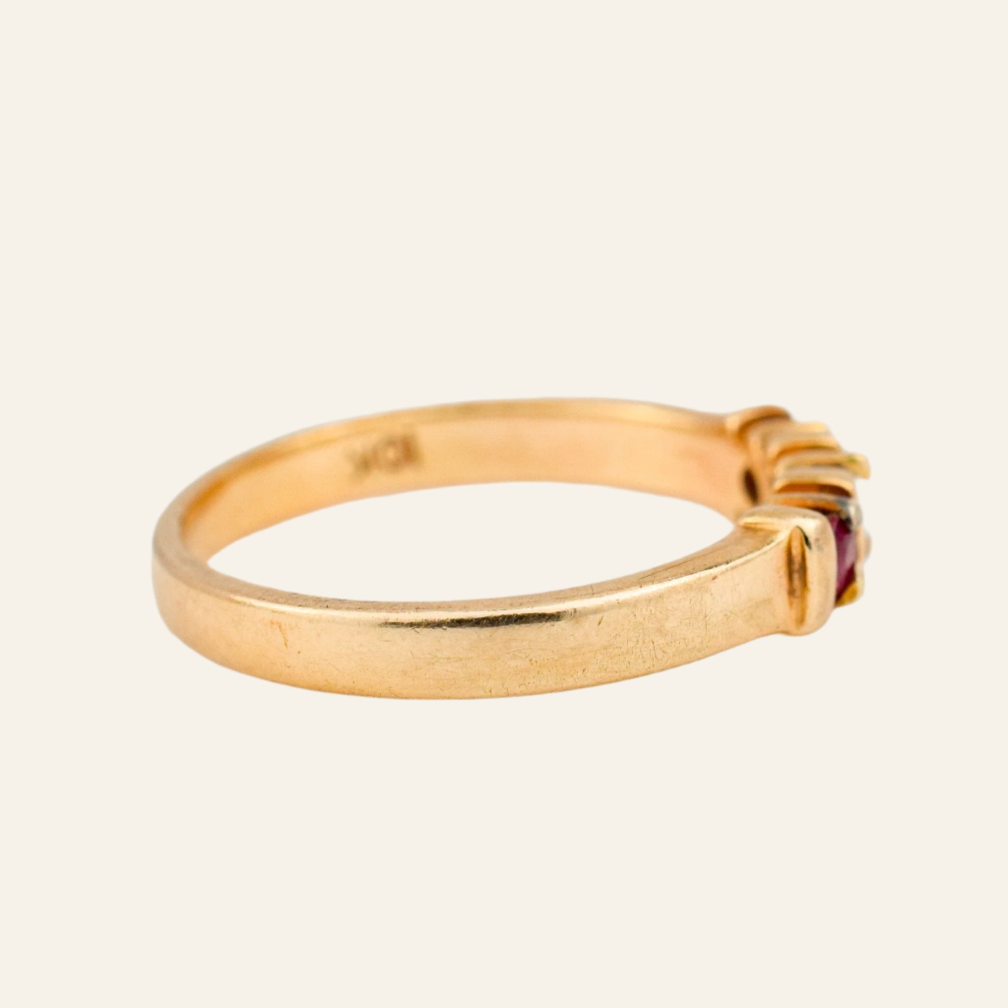 Diamond and Ruby Trilogy Pinky Ring