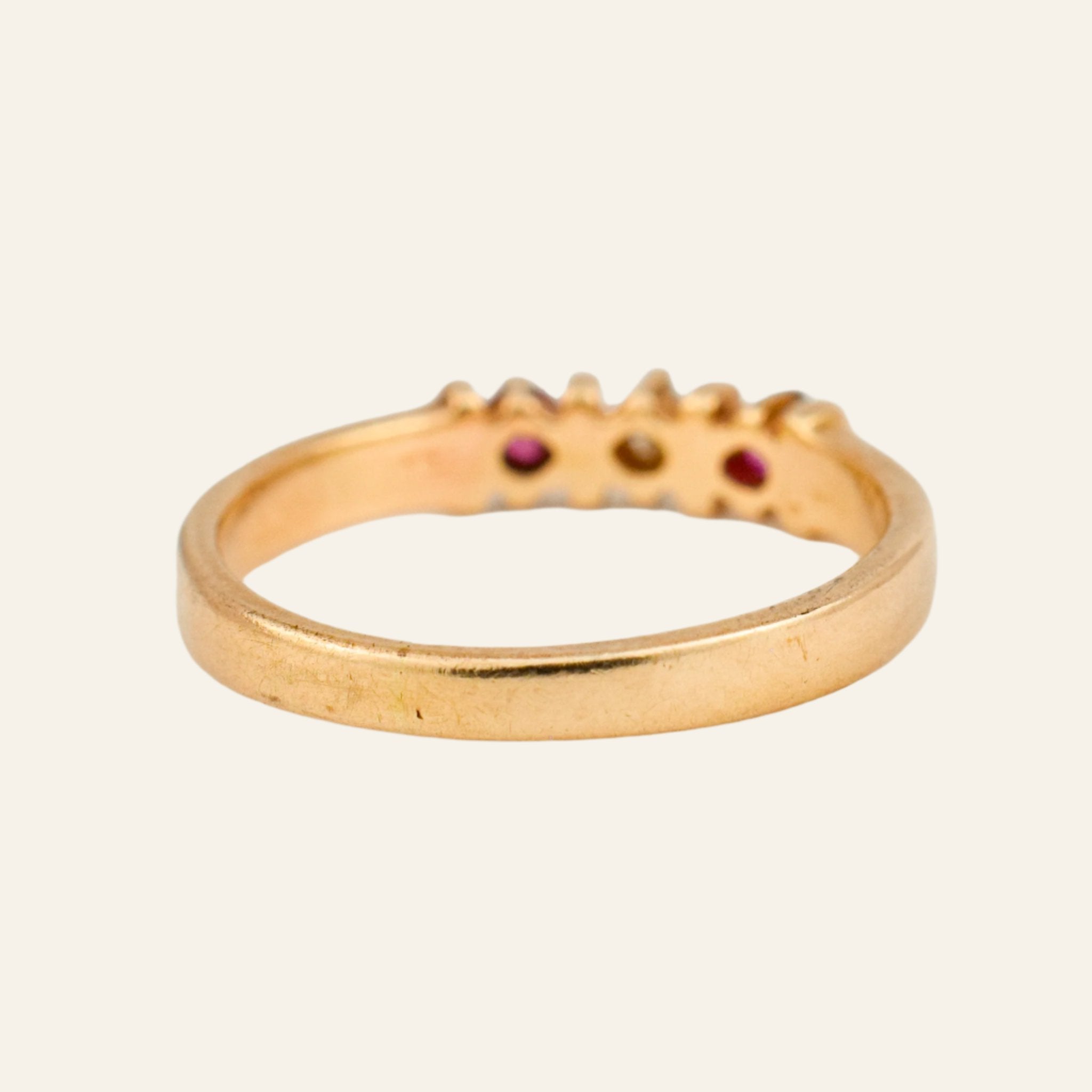 Diamond and Ruby Trilogy Pinky Ring