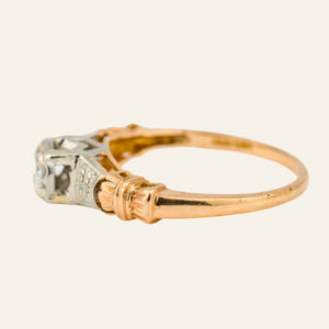 Antique Two-Tone Diamond Engagement Ring