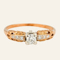 Antique Engagement Ring with Diamond Shoulders