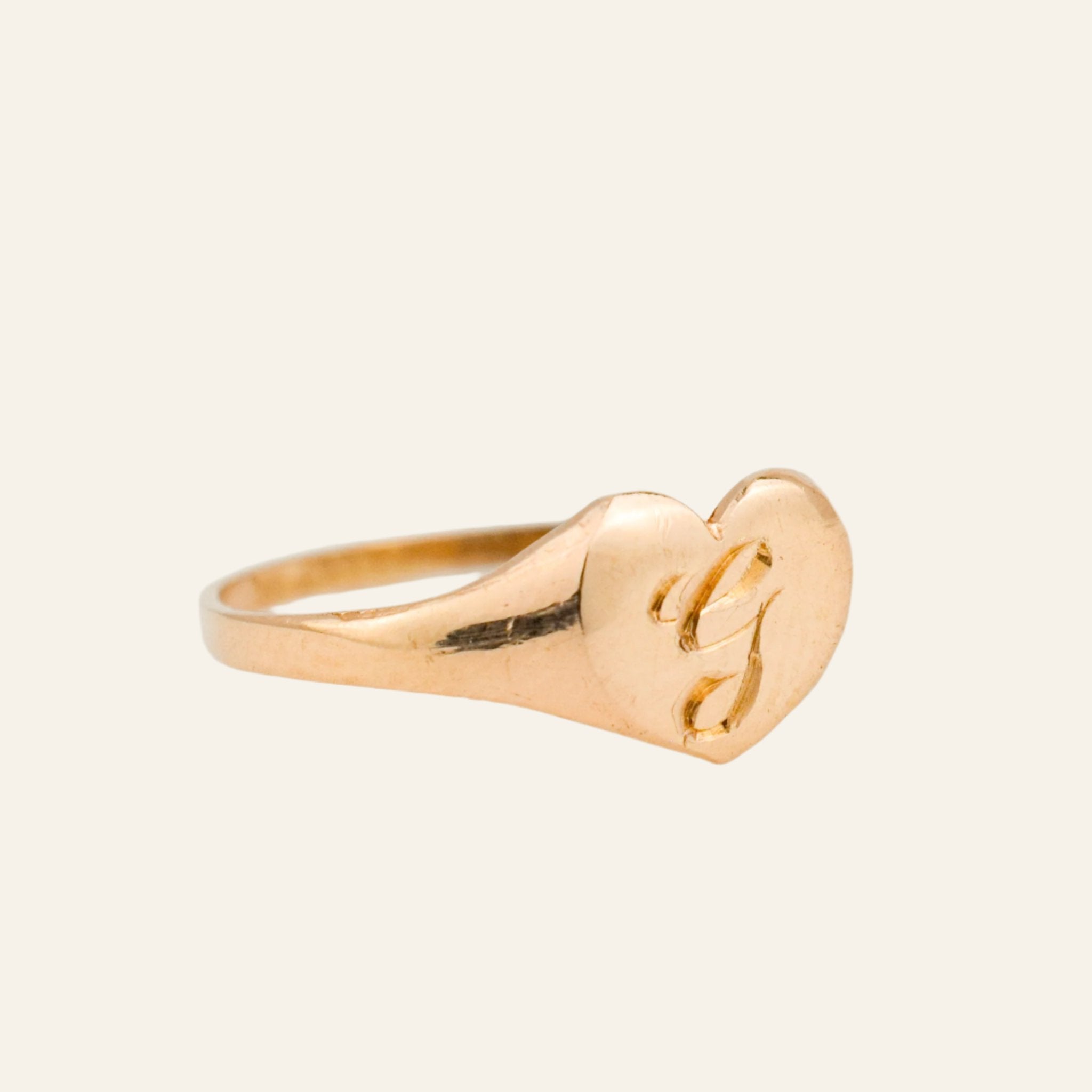 Baby 'G' Heart Signet Ring