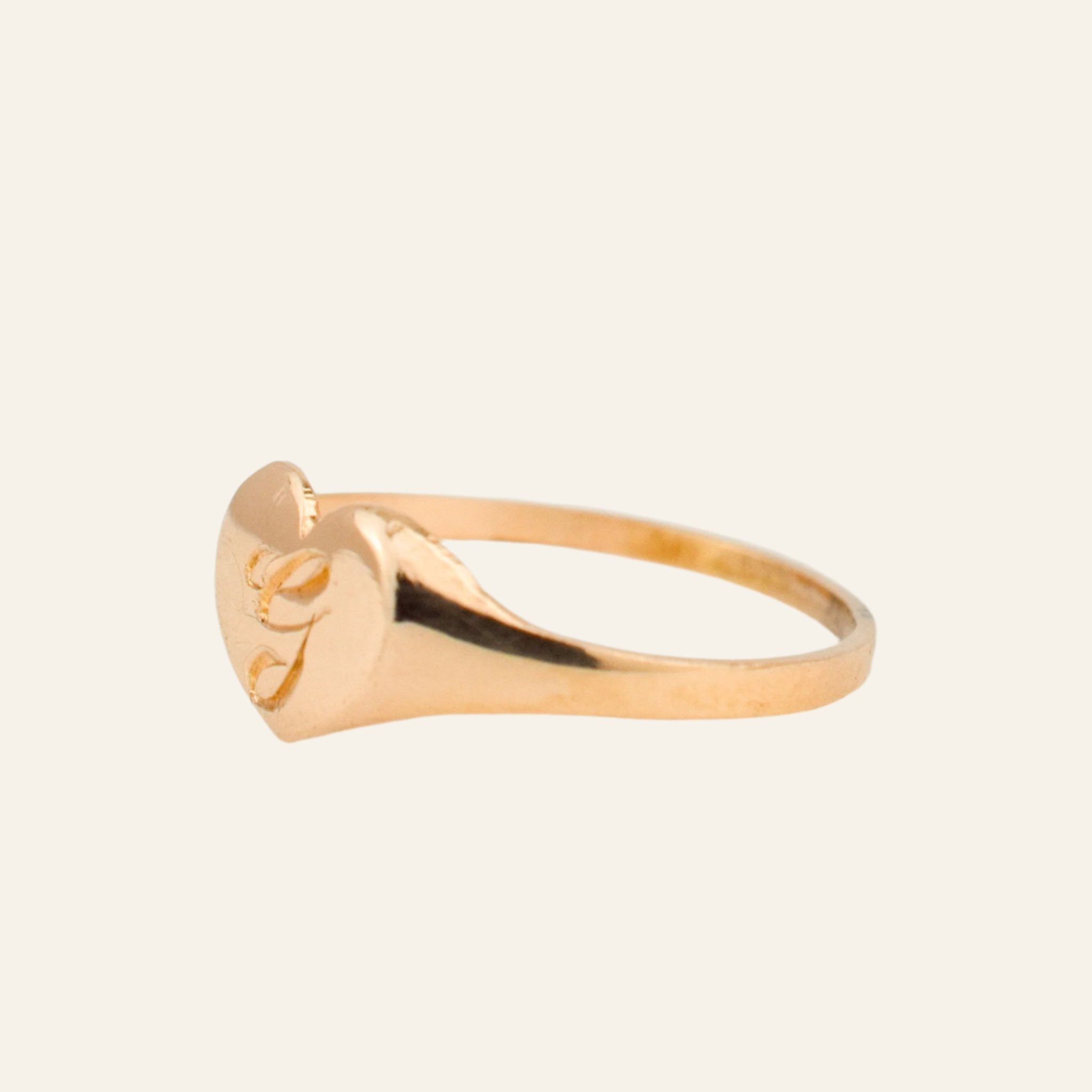 Baby 'G' Heart Signet Ring