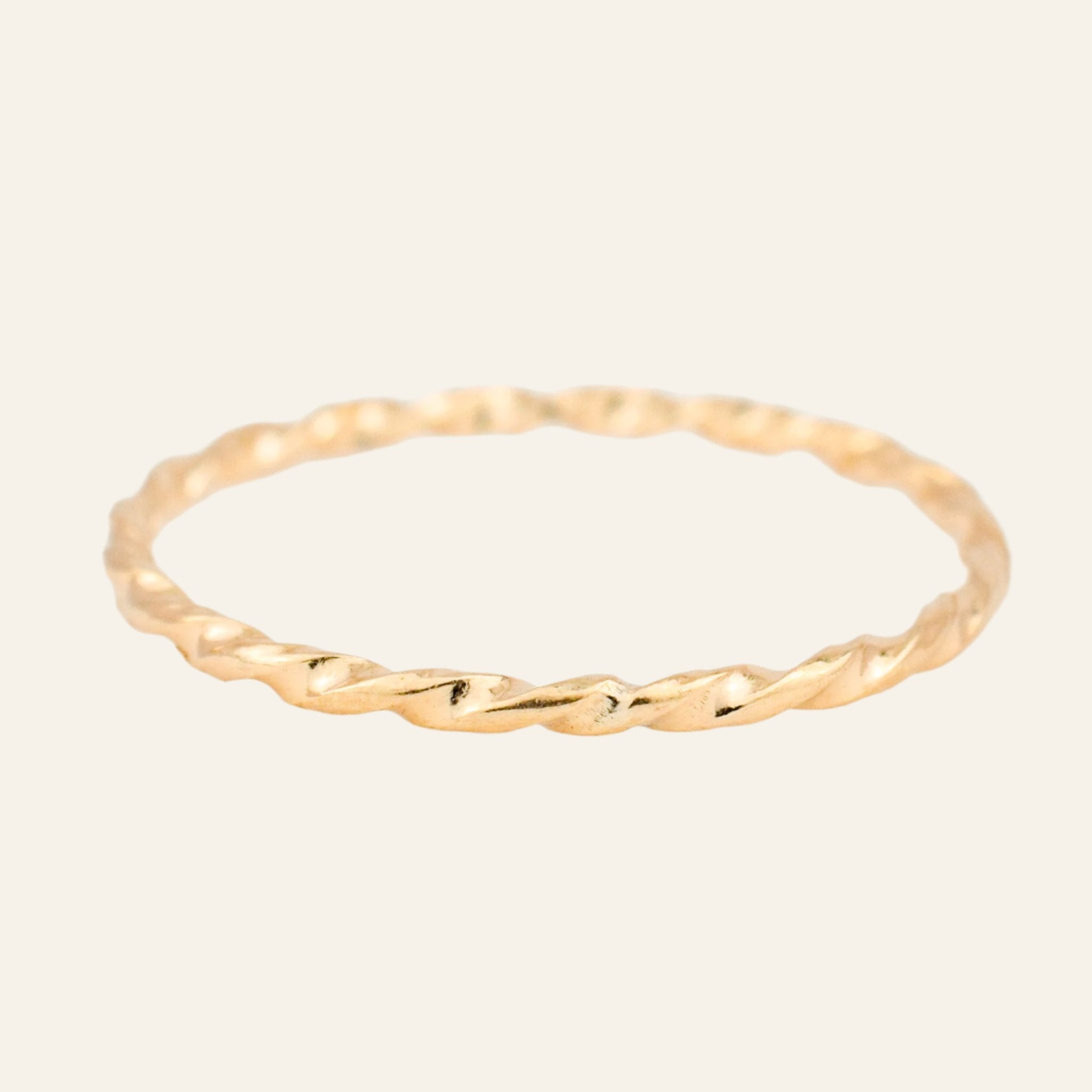 1.3 mm Dainty Gold Twist Ring