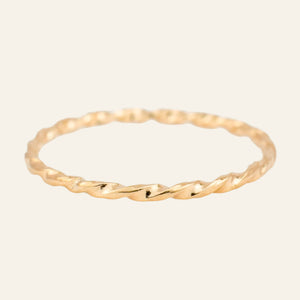 1.3 mm Dainty Gold Twist Ring