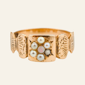 Antique Pearl and Opal Flower Ring