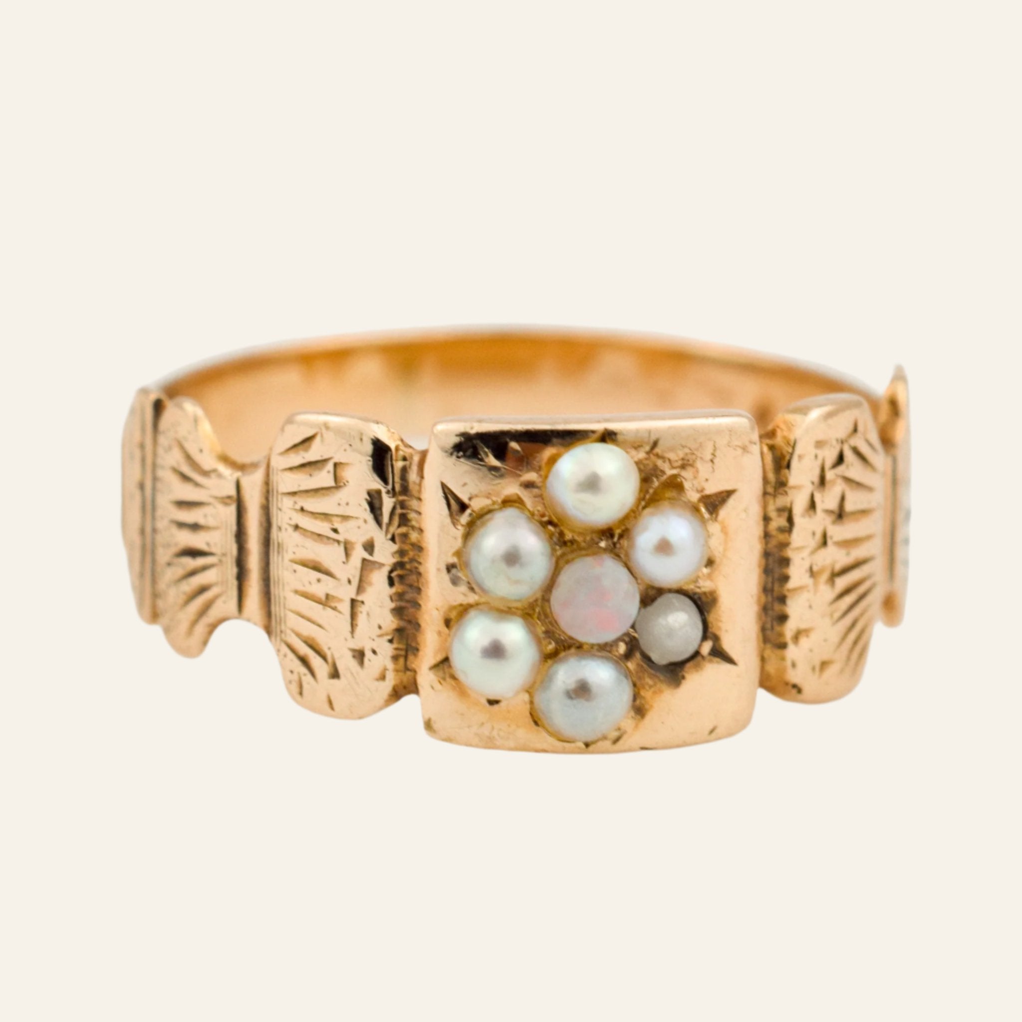 Antique Pearl and Opal Flower Ring