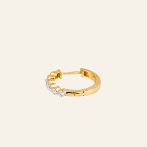 String of Diamonds Single Gold Hoop