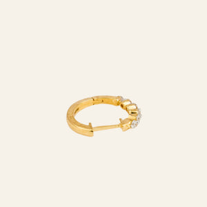 String of Diamonds Single Gold Hoop