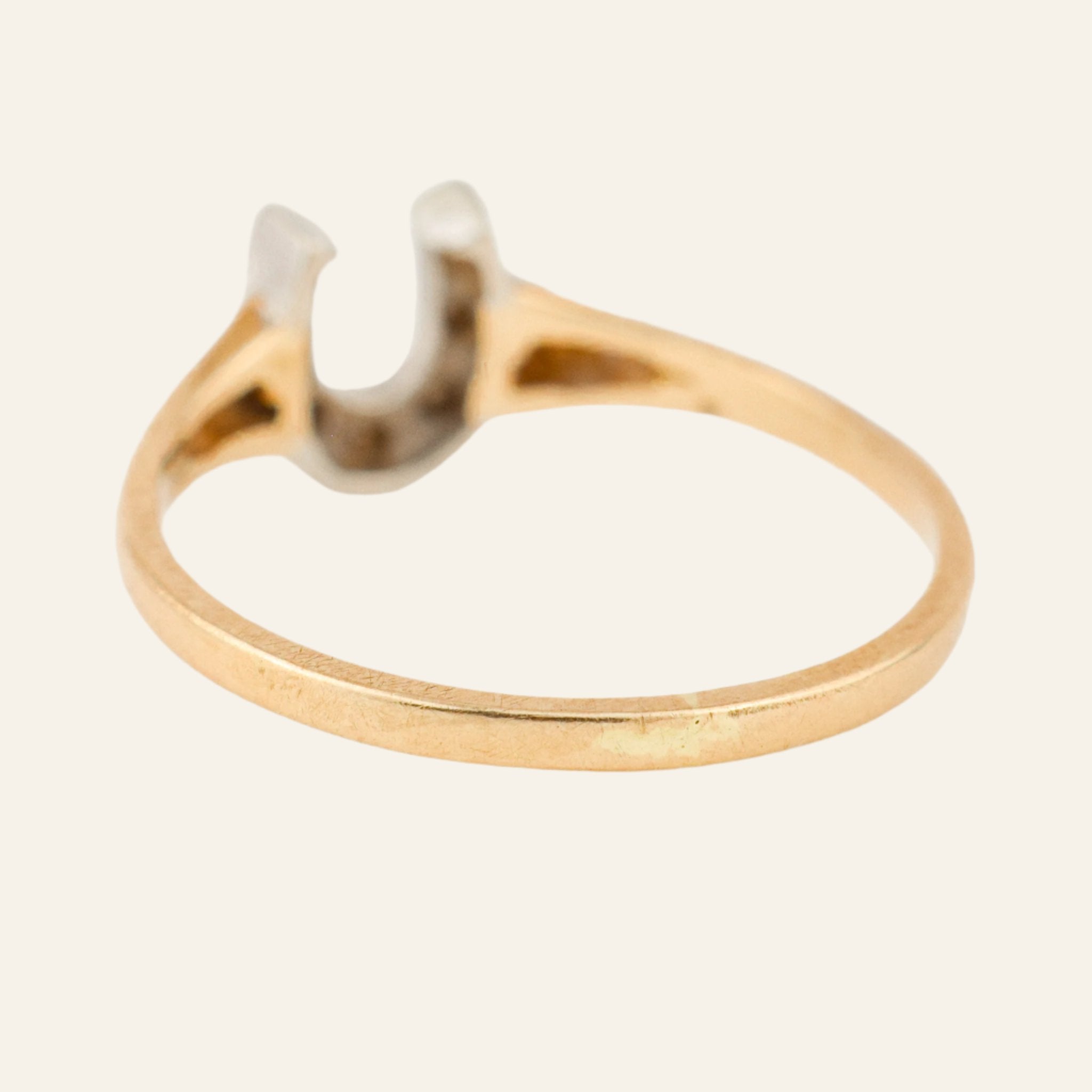 vintage gold  diamond horseshoe ring