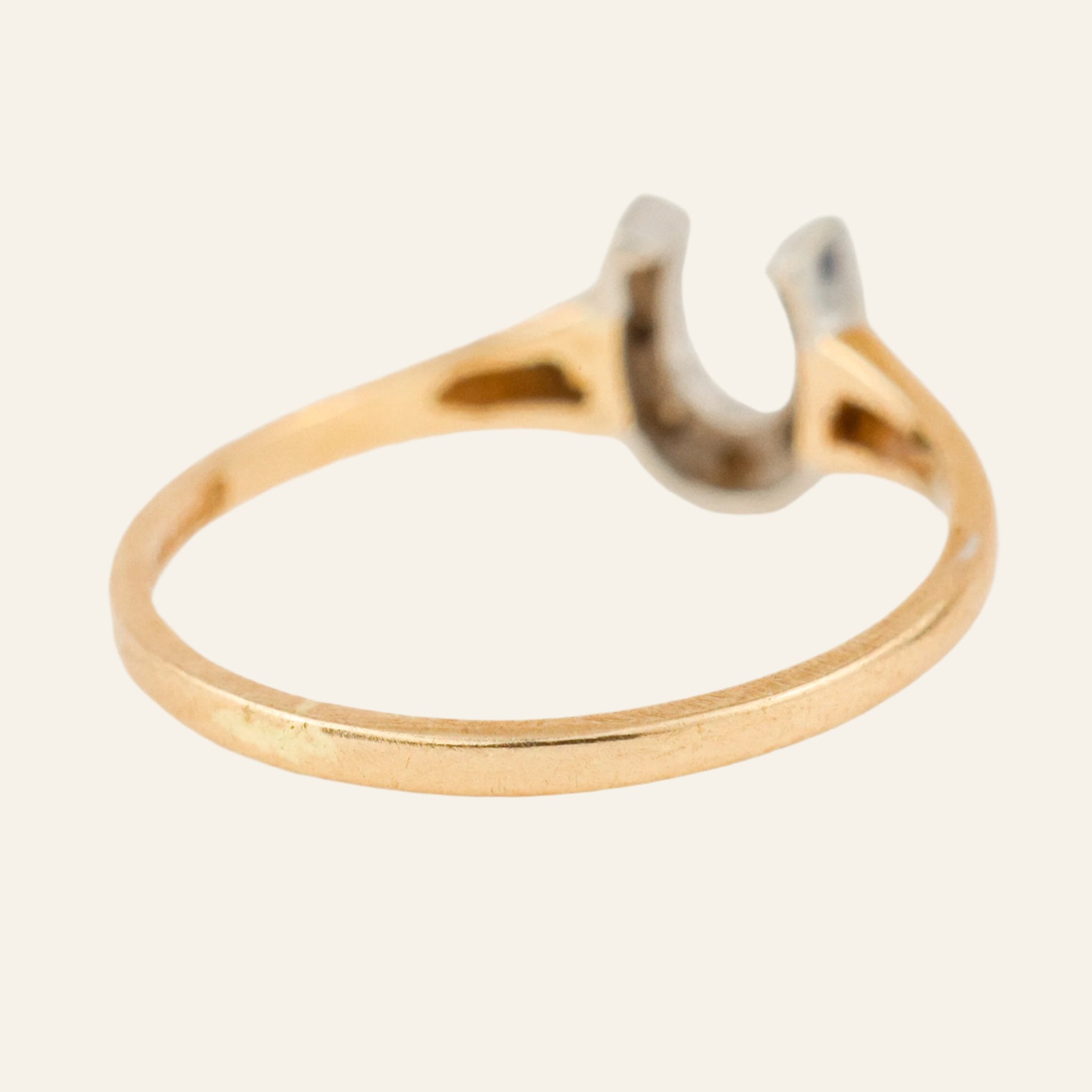 vintage gold  diamond horseshoe ring