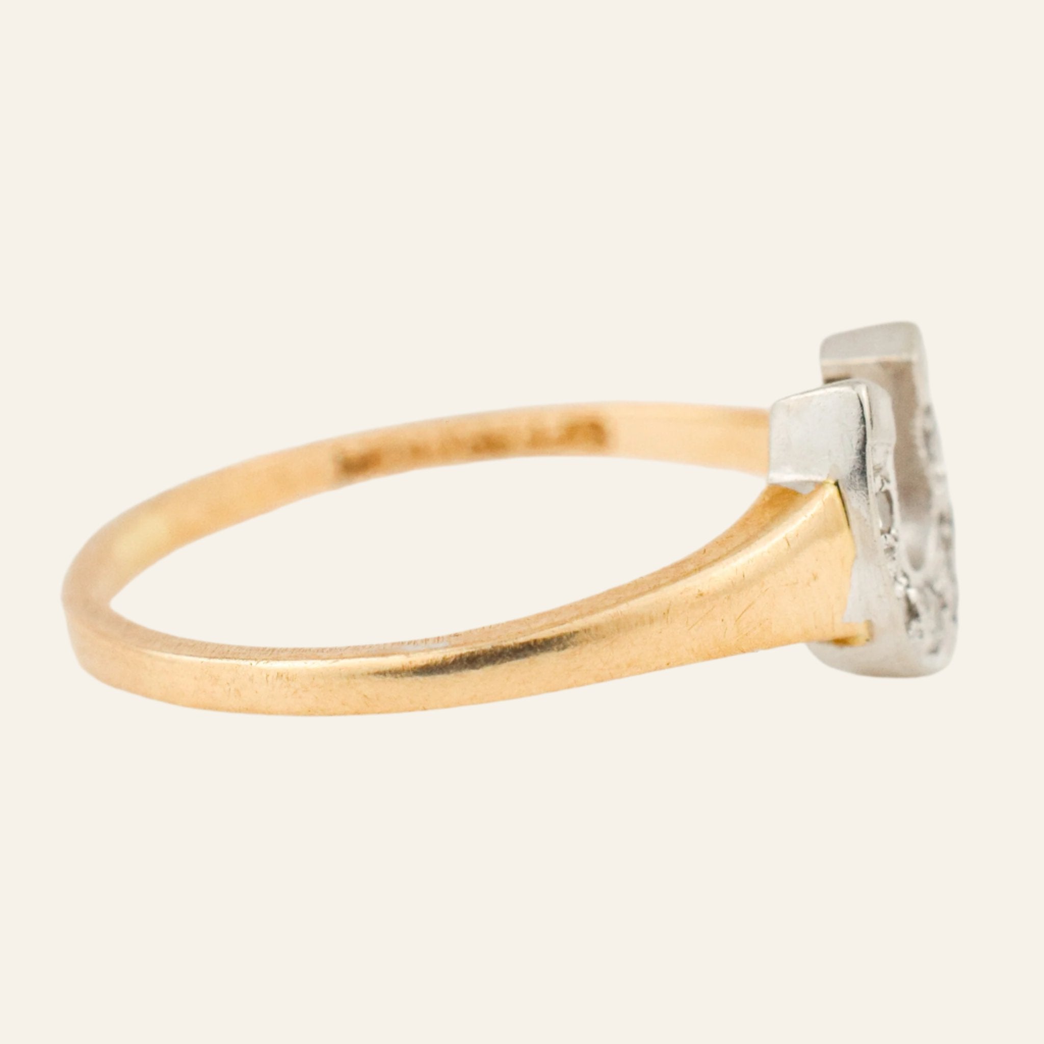 vintage gold  diamond horseshoe ring