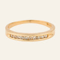 vintage gold Dainty 10 Diamond Band