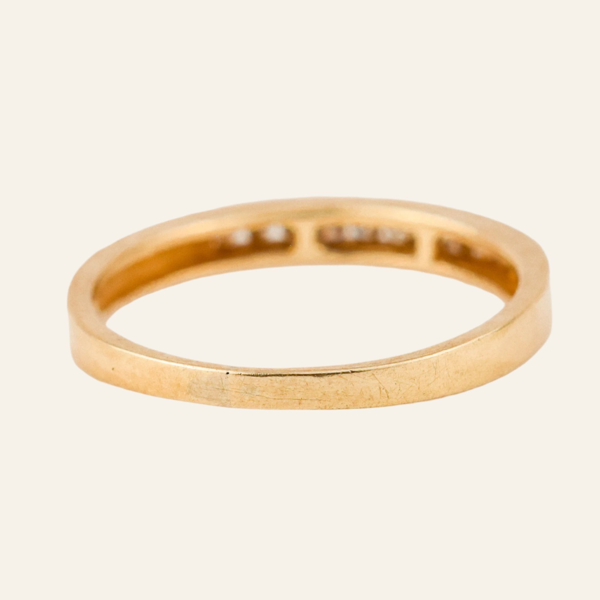 vintage gold Dainty 10 Diamond Band