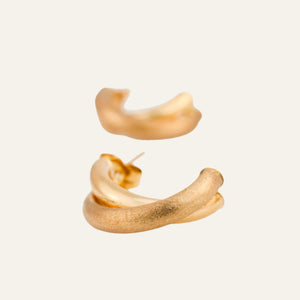 Twisted Gold Half Hoops