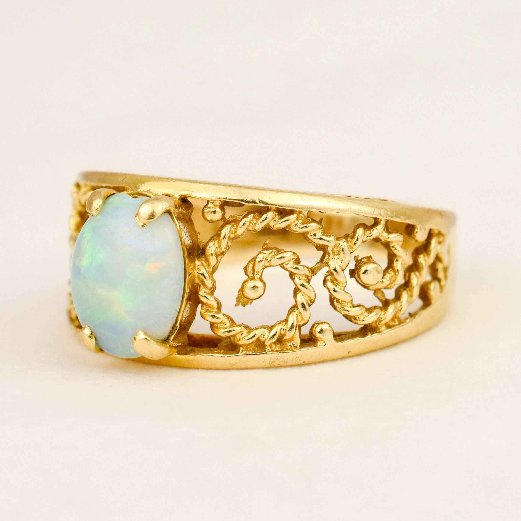 Opal Scrollwork Ring
