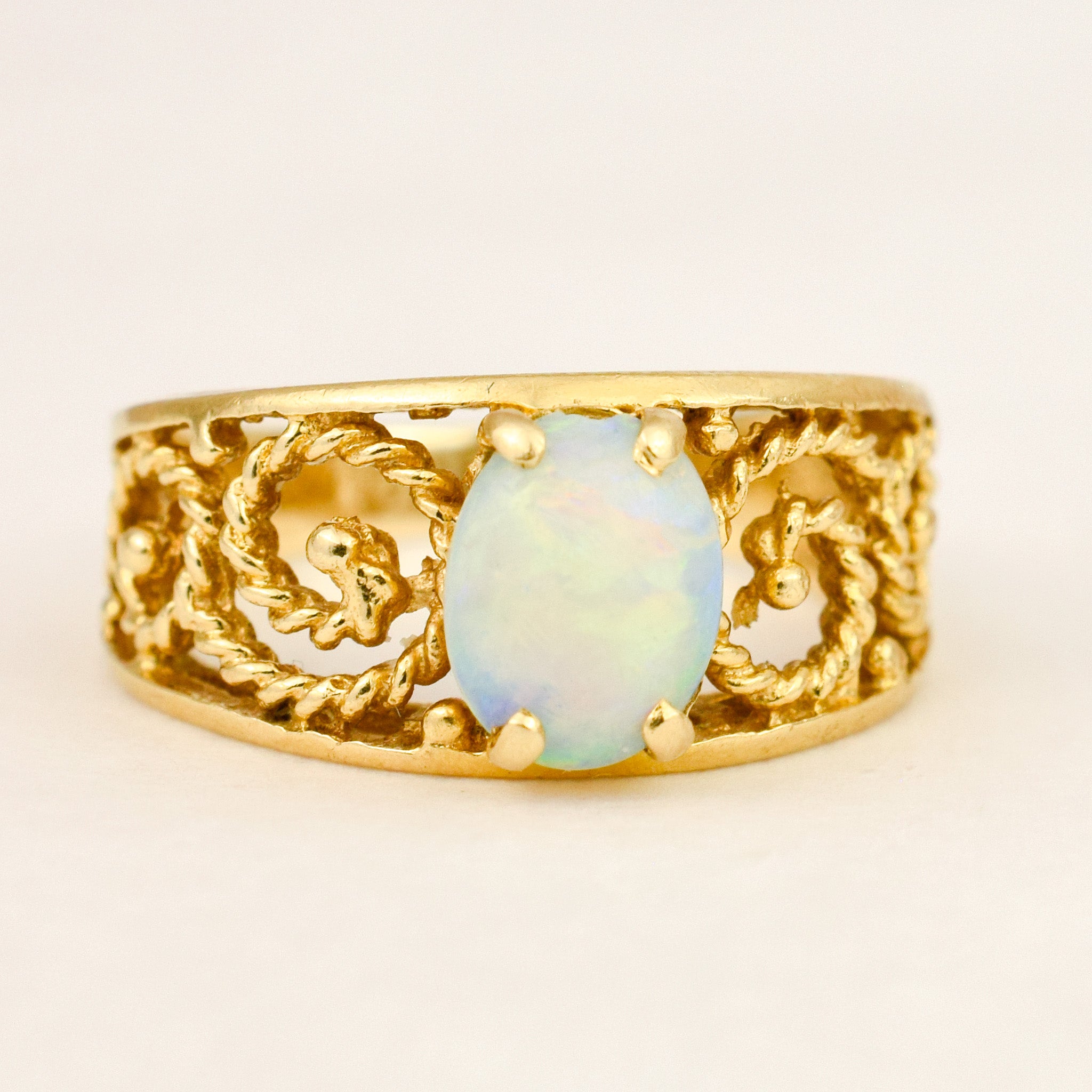 Opal Scrollwork Ring