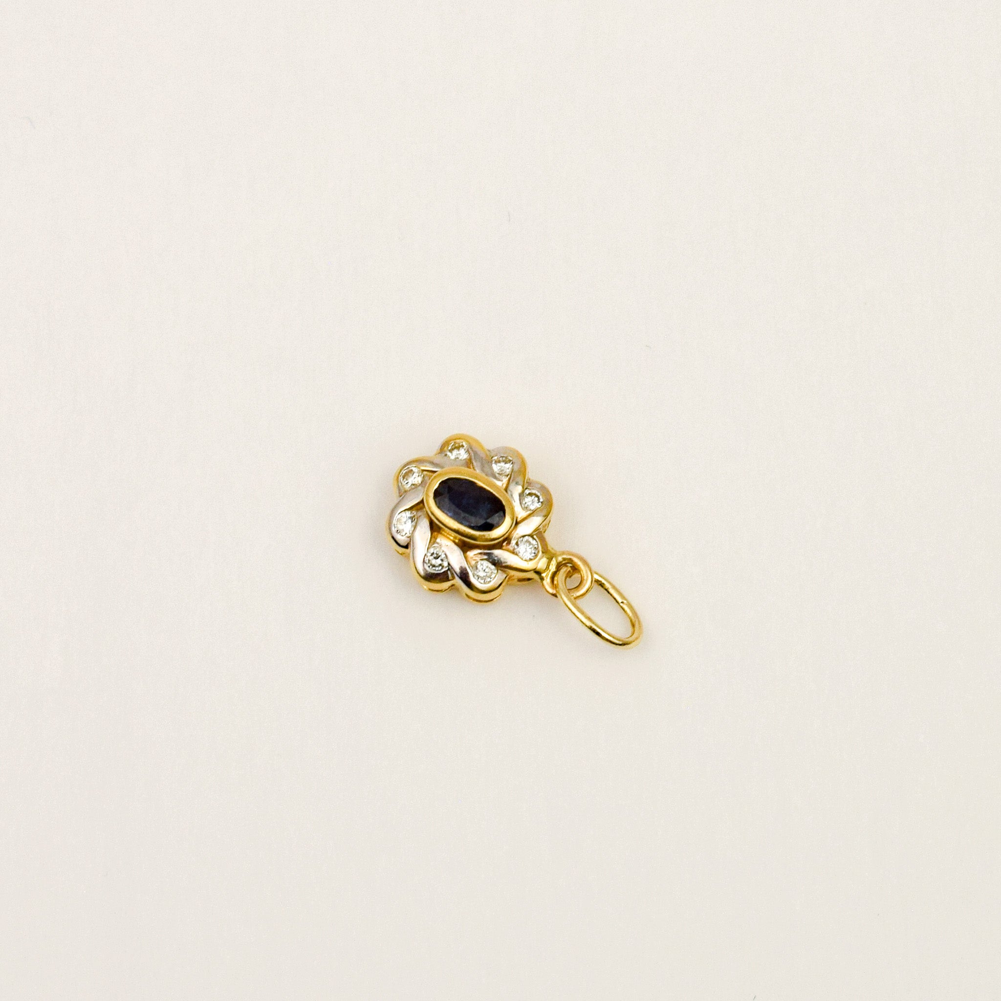 Diamond and Sapphire Flower Pendant