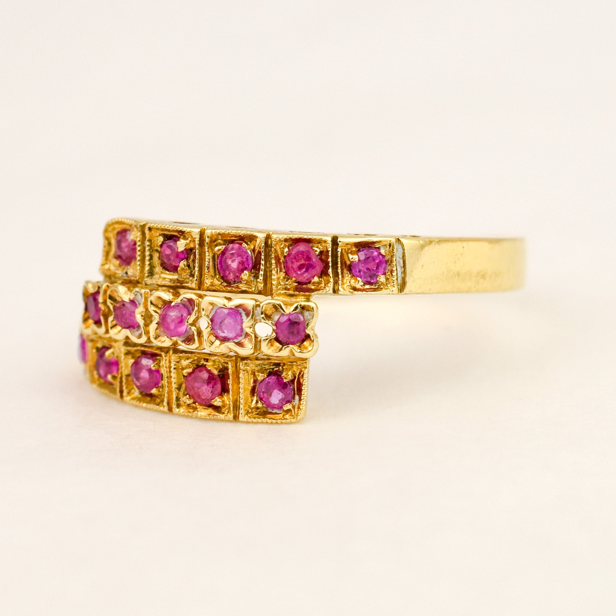 Ruby Triple Stack Bypass Ring