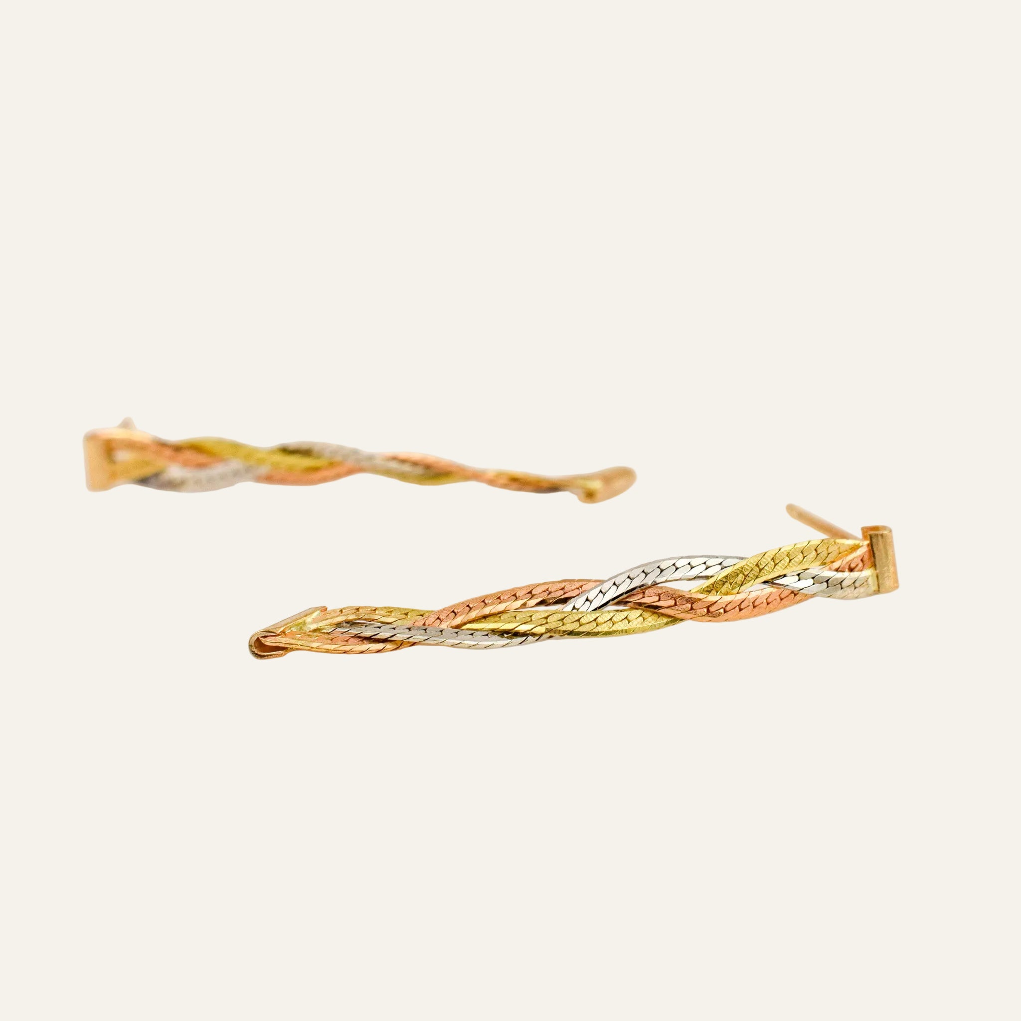 Tri-Tone Braided Earrings