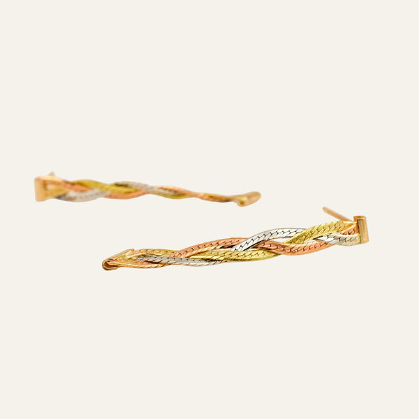 Tri-Tone Braided Earrings