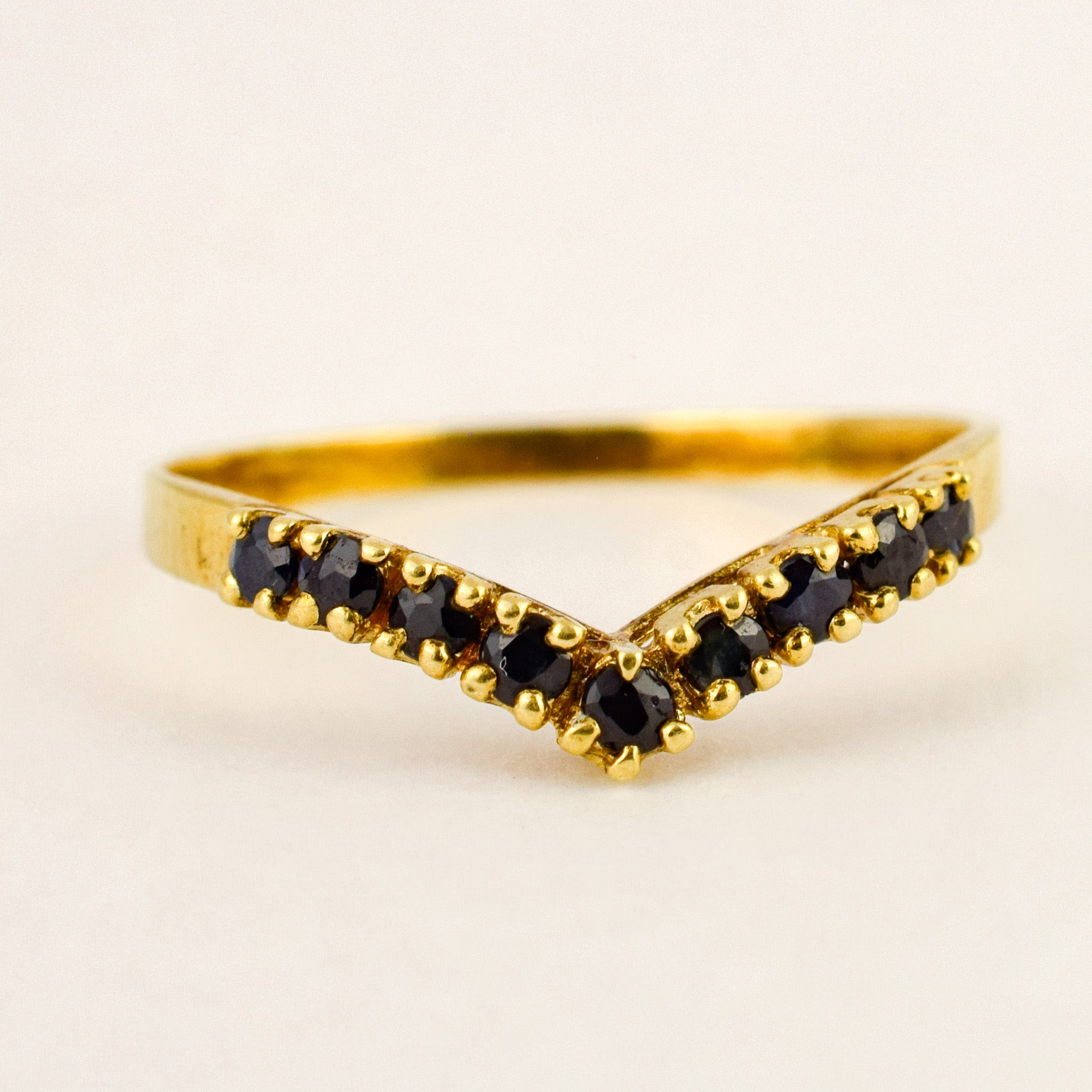 Sapphire Wishbone Ring