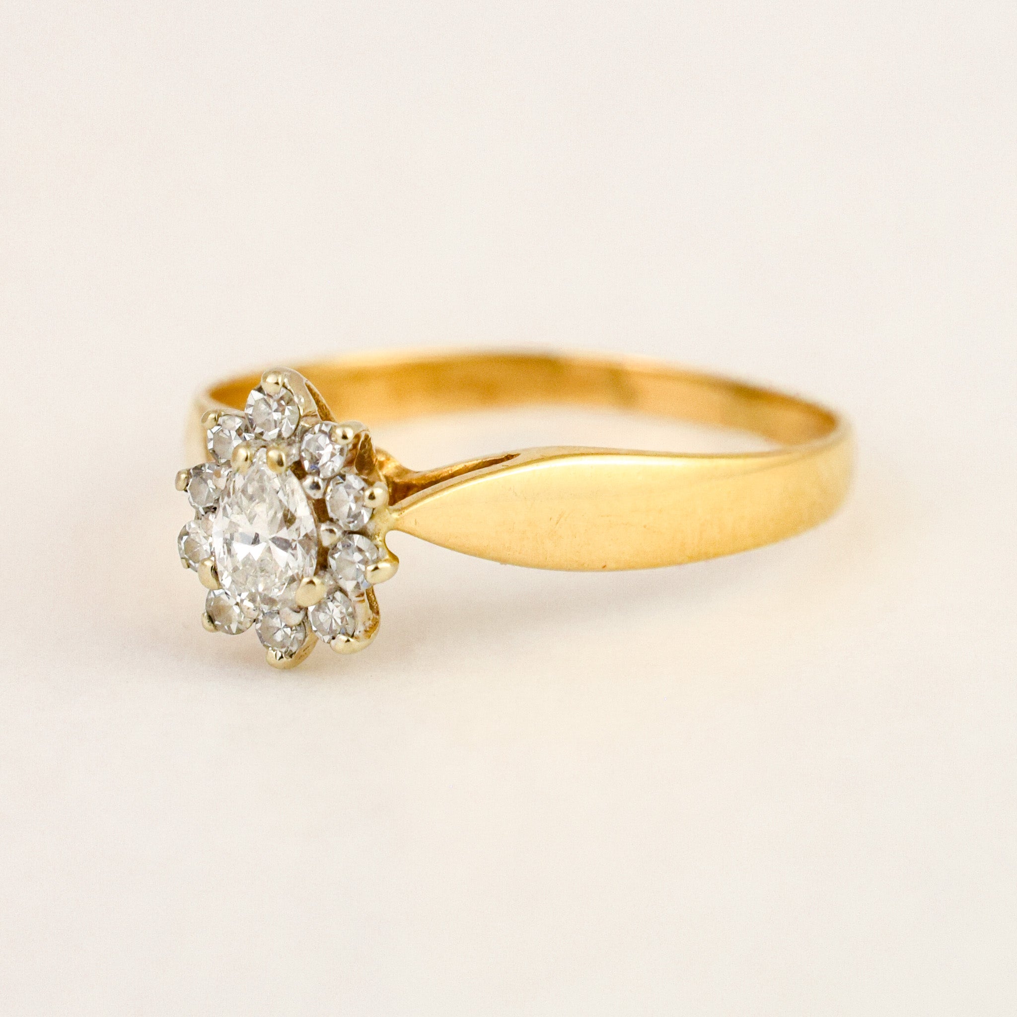 Pear Diamond Cluster Ring
