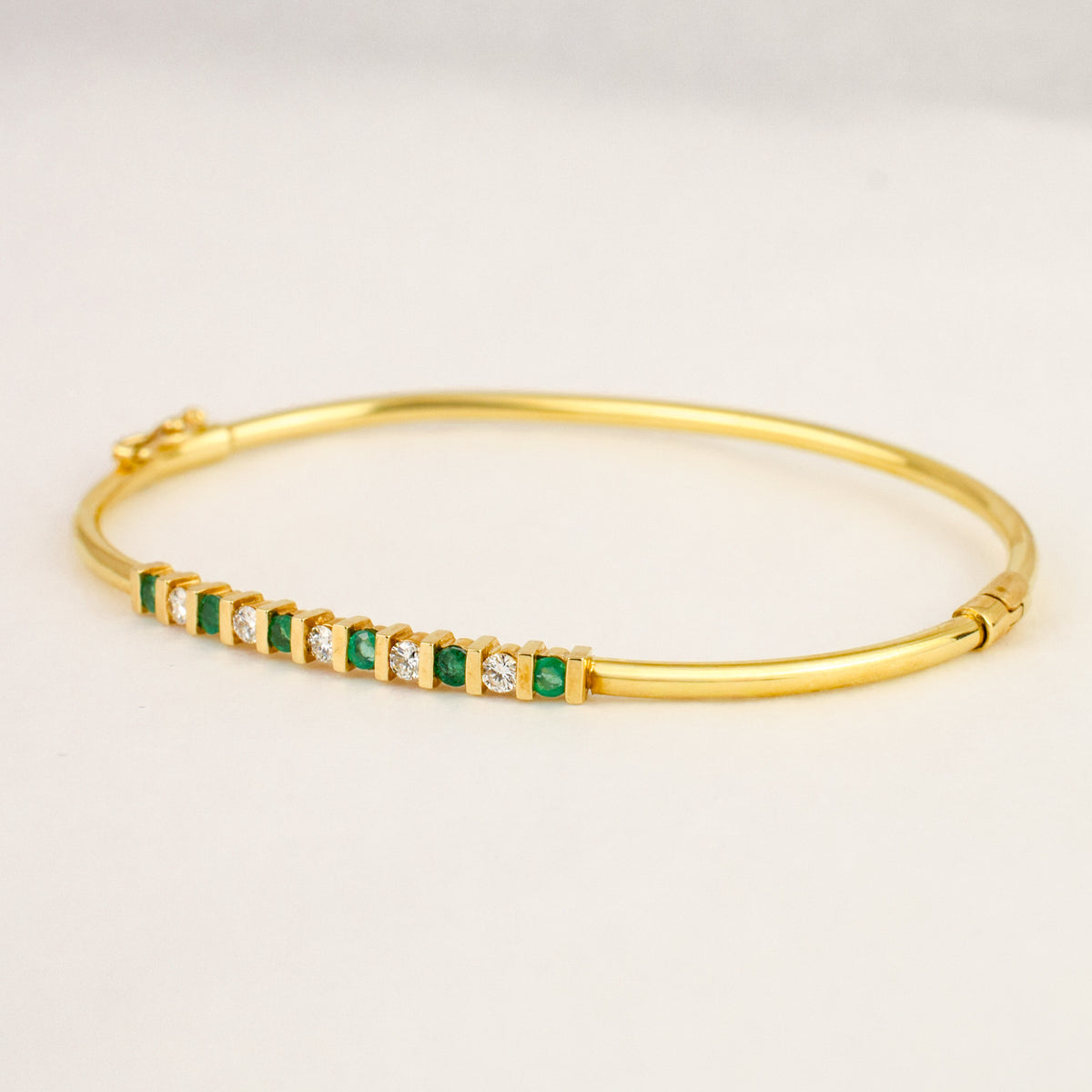 65mm Emerald and Diamond Bangle