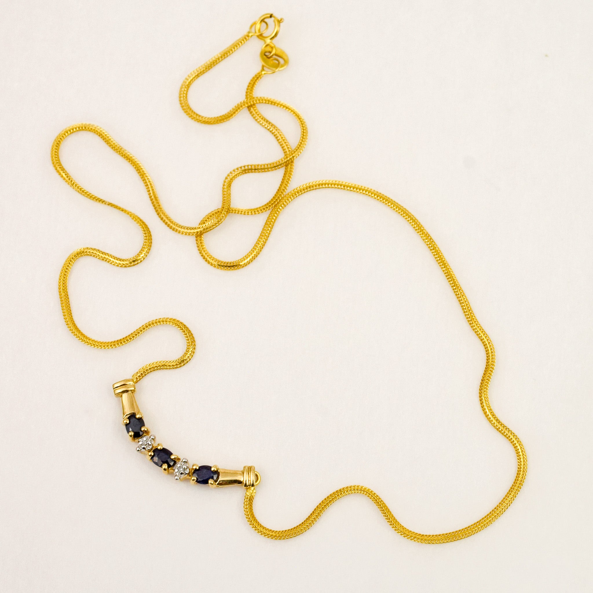 16.75" Sapphire and Diamond Necklace