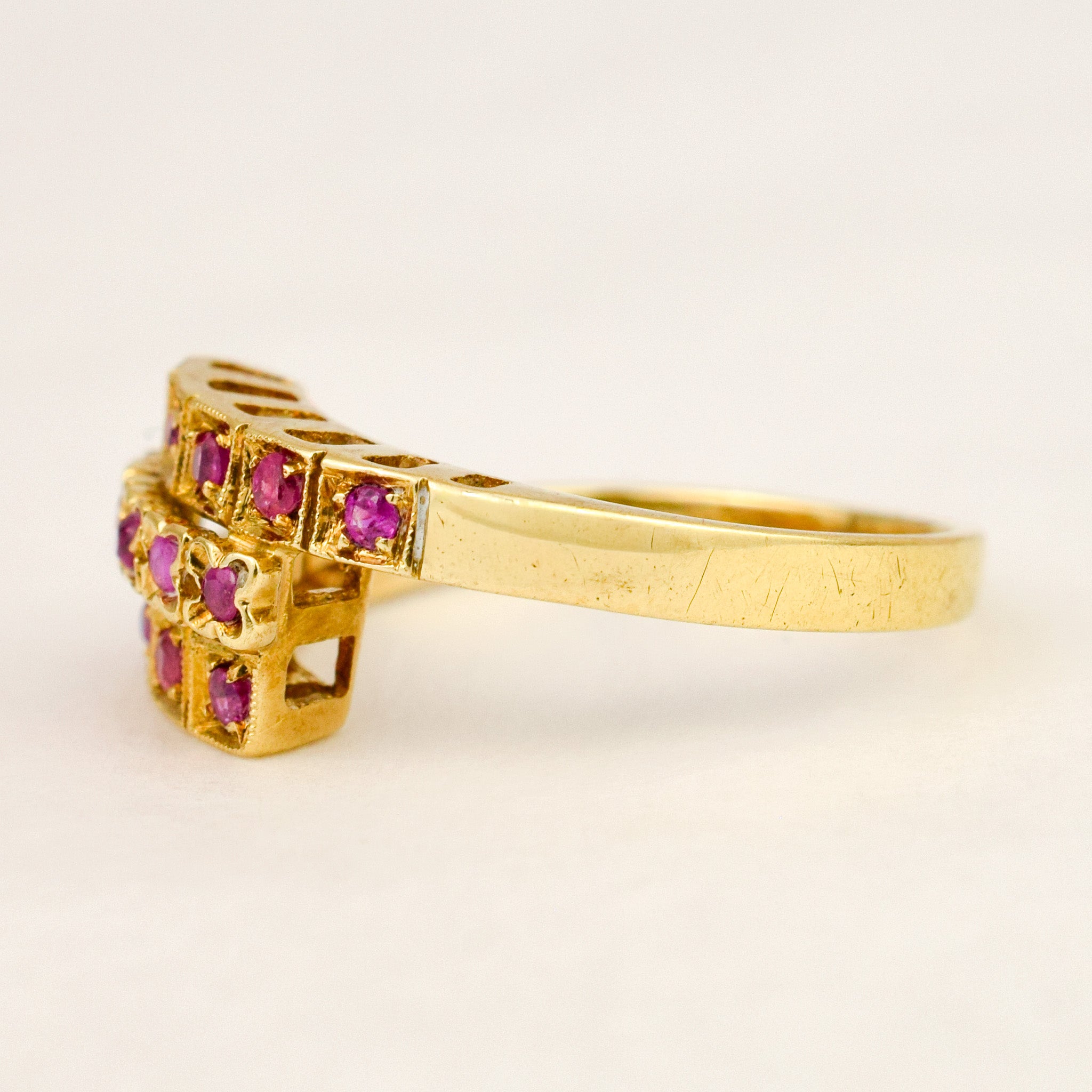 Ruby Triple Stack Bypass Ring