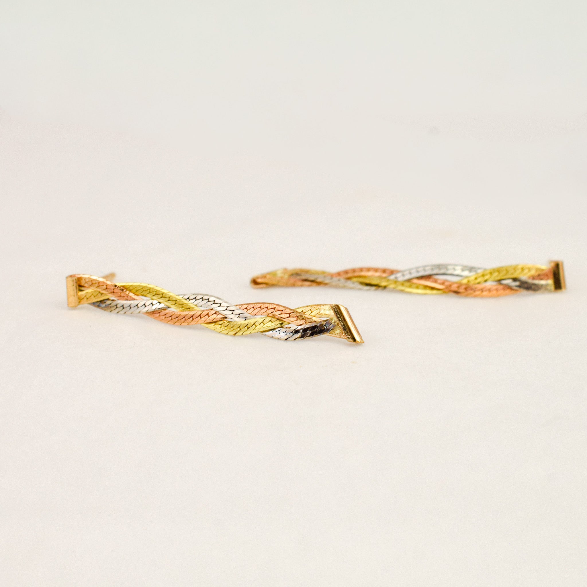 Tri-Tone Braided Earrings