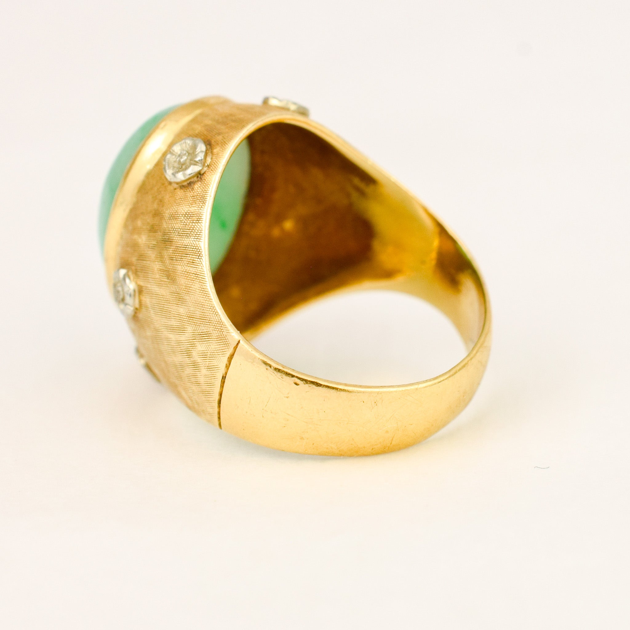 Cabochon Jade and Diamond Ring