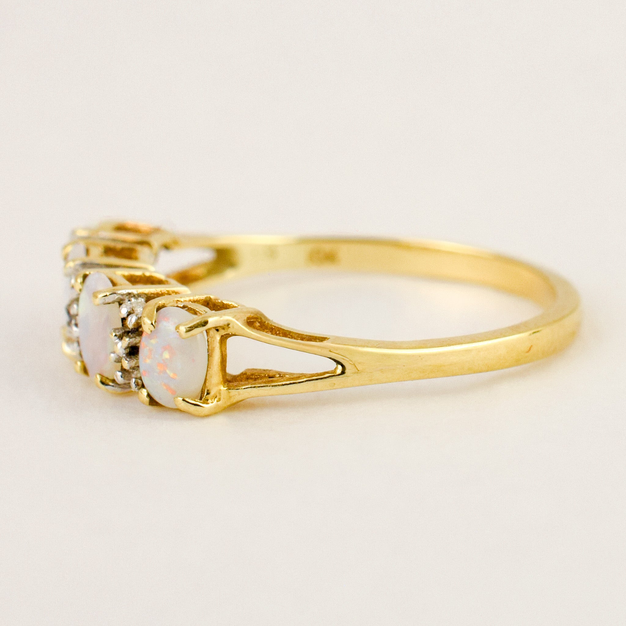 4 Opal and Diamond Band