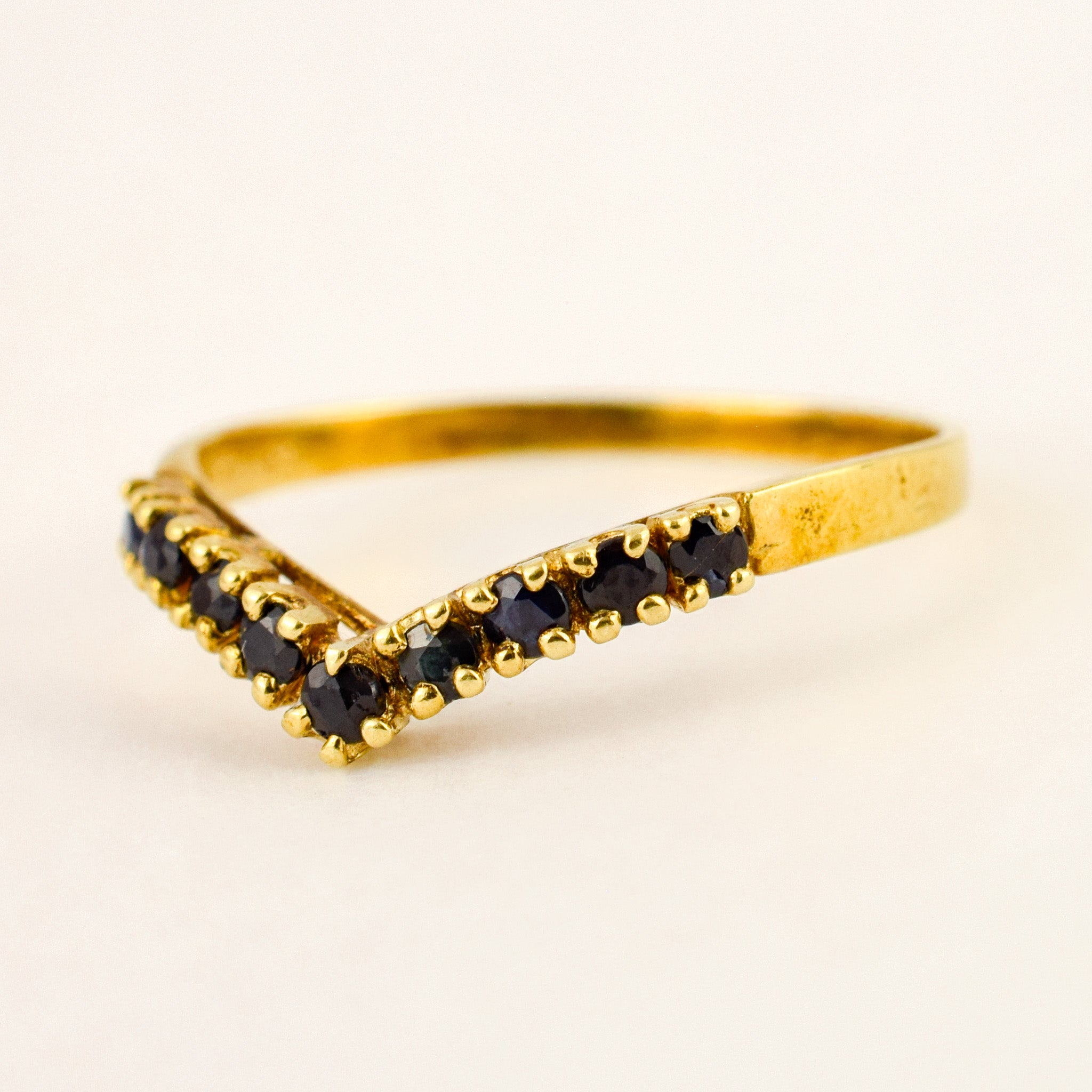Sapphire Wishbone Ring