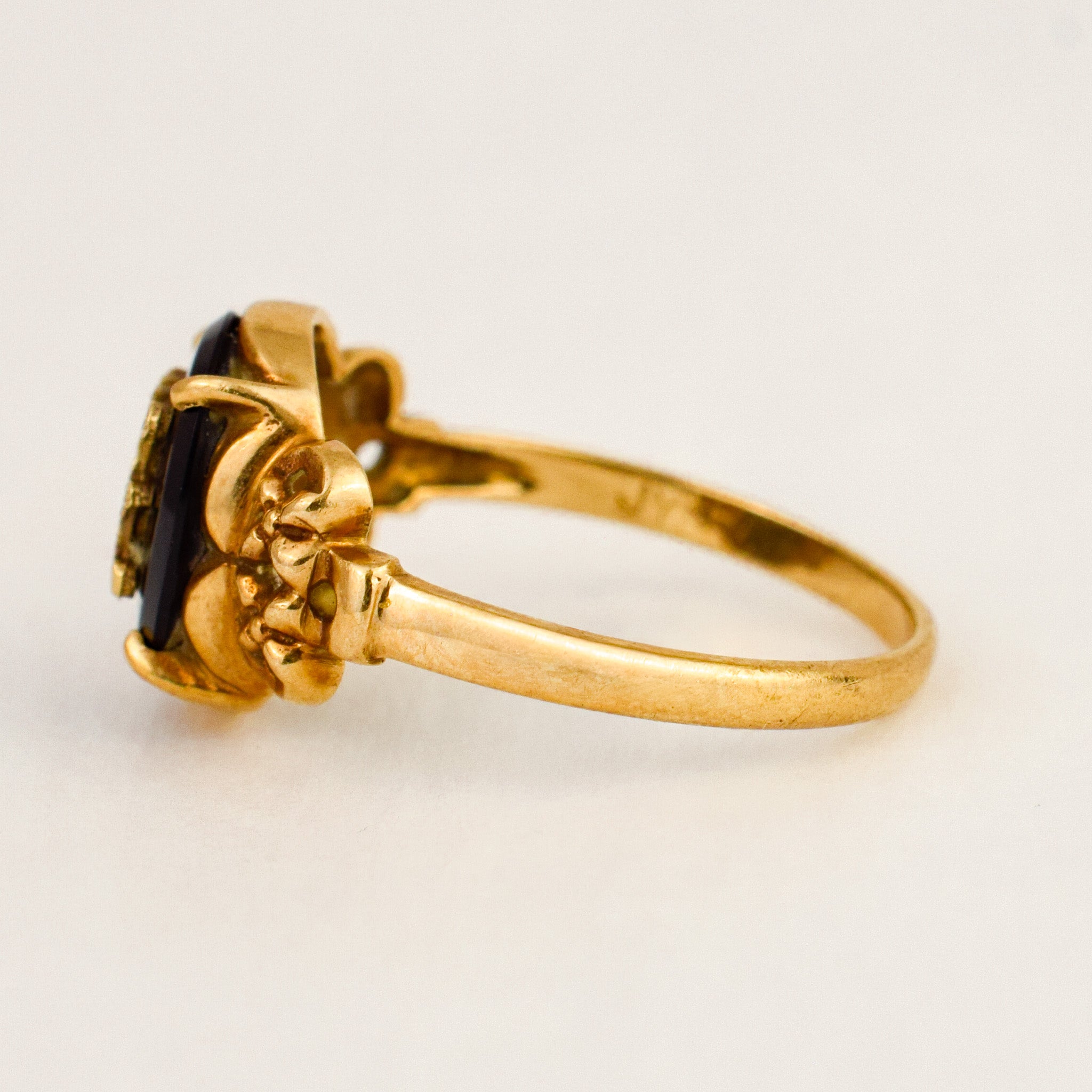 'M' Onyx Signet Ring