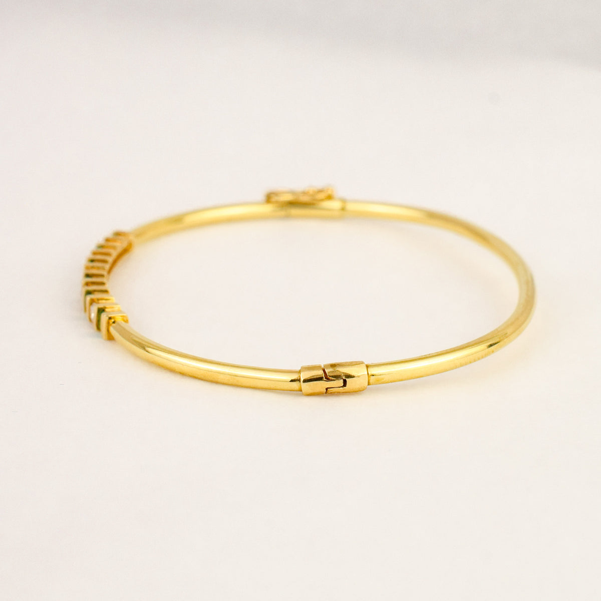 65mm Emerald and Diamond Bangle