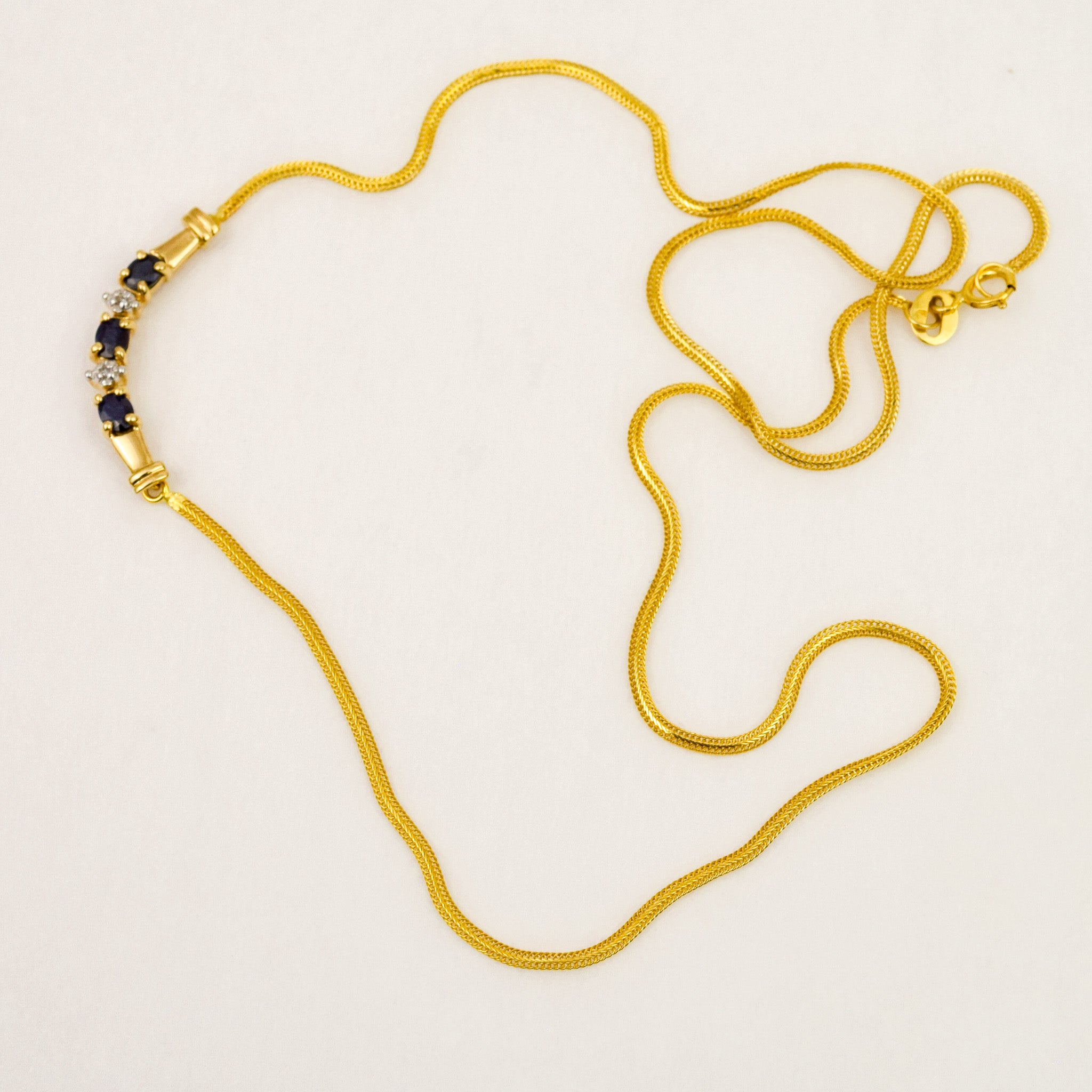 16.75" Sapphire and Diamond Necklace