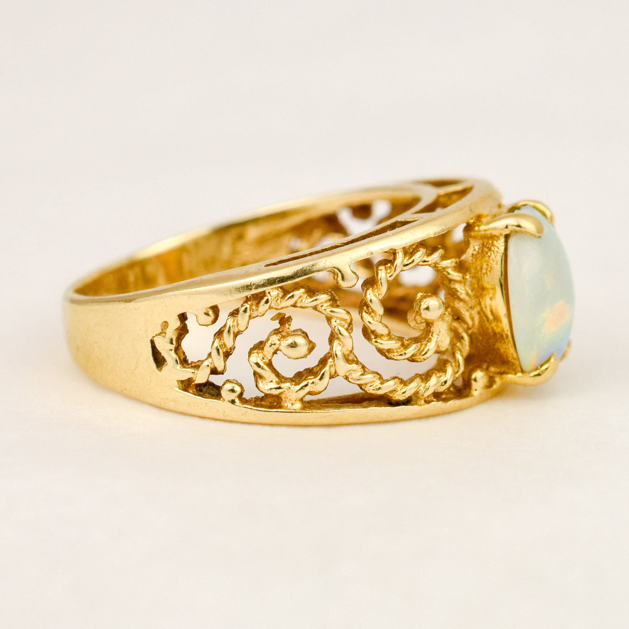Opal Scrollwork Ring