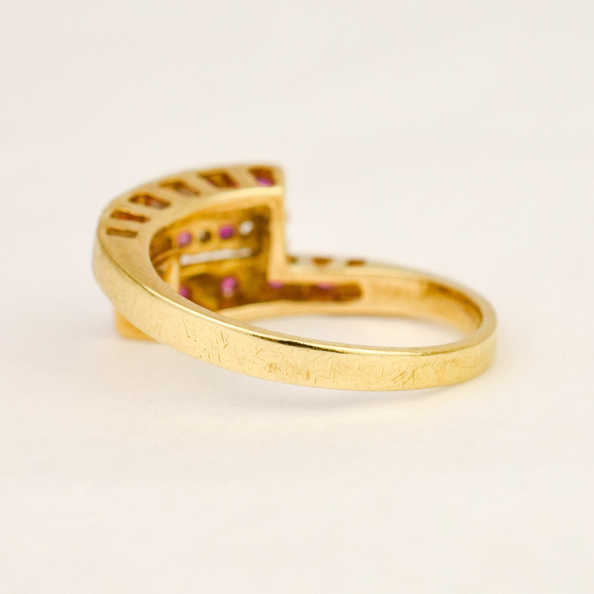 Ruby Triple Stack Bypass Ring