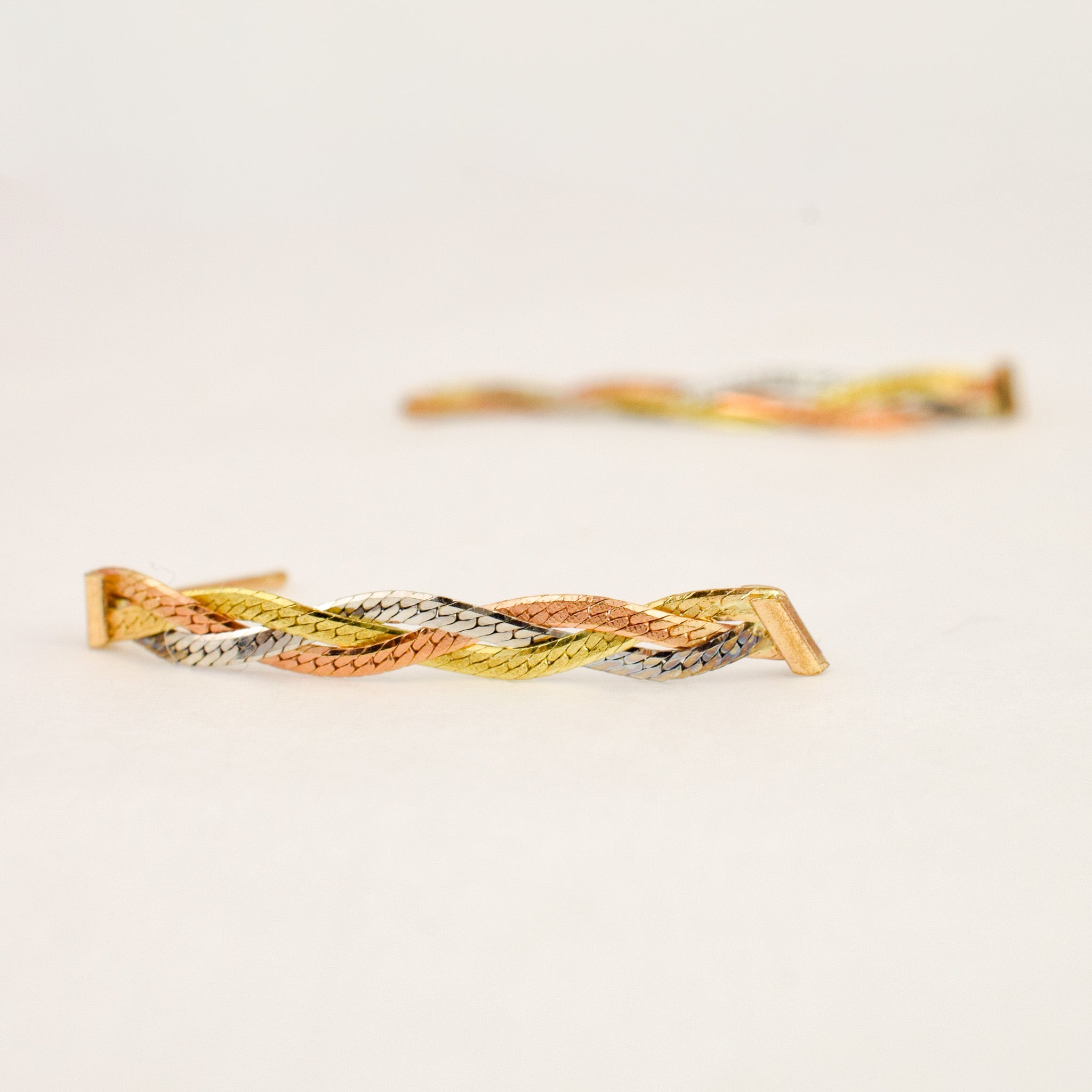 Tri-Tone Braided Earrings