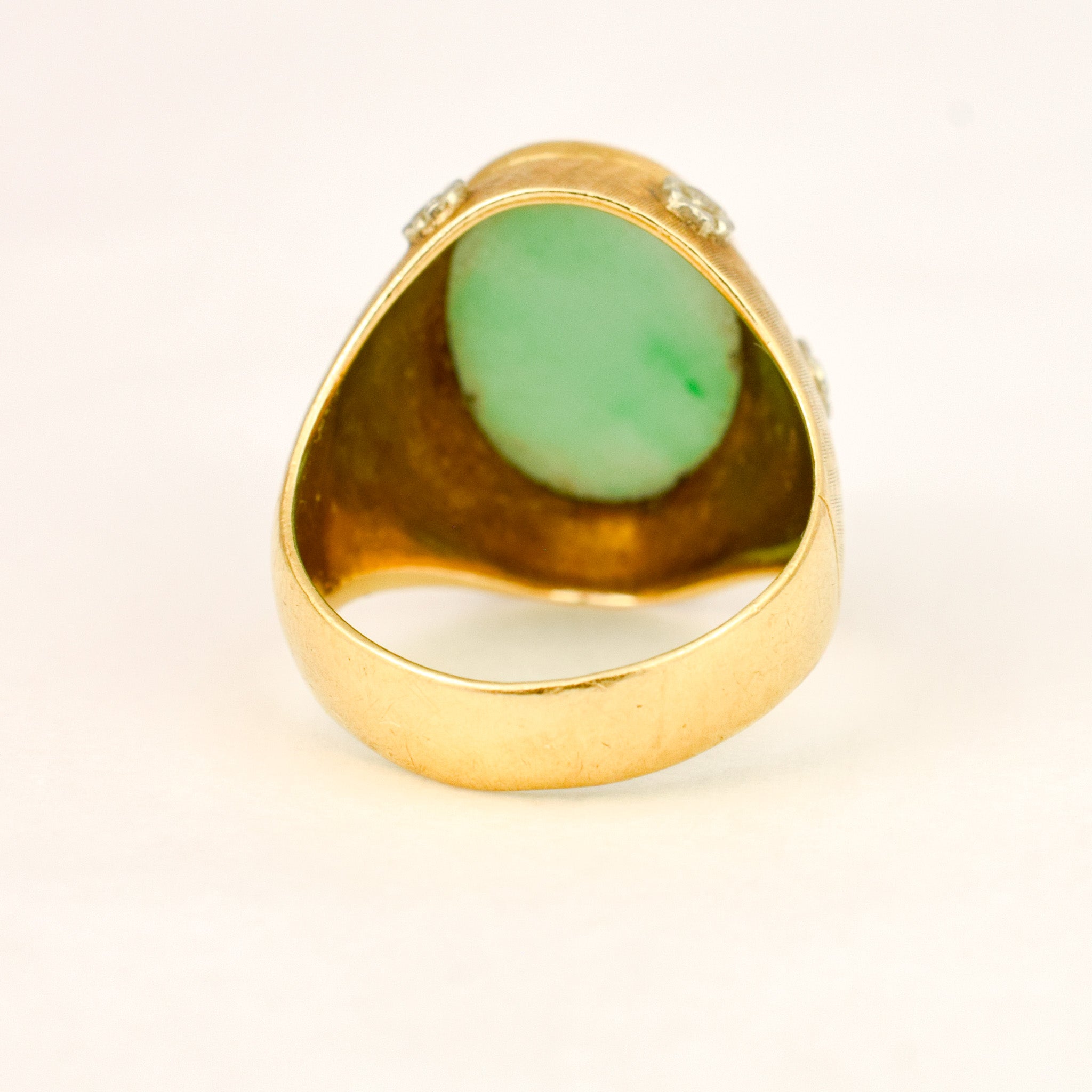 Cabochon Jade and Diamond Ring