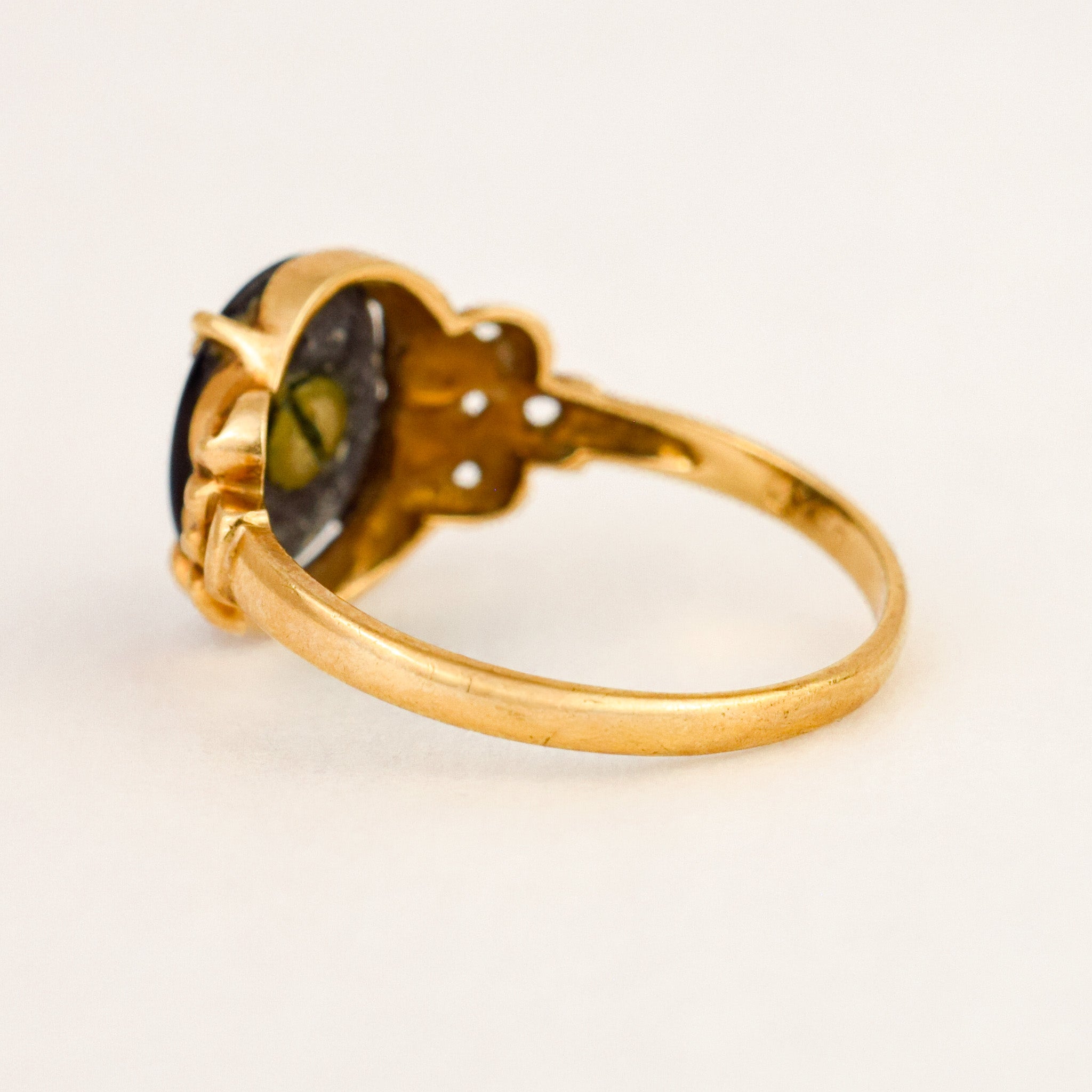 'M' Onyx Signet Ring