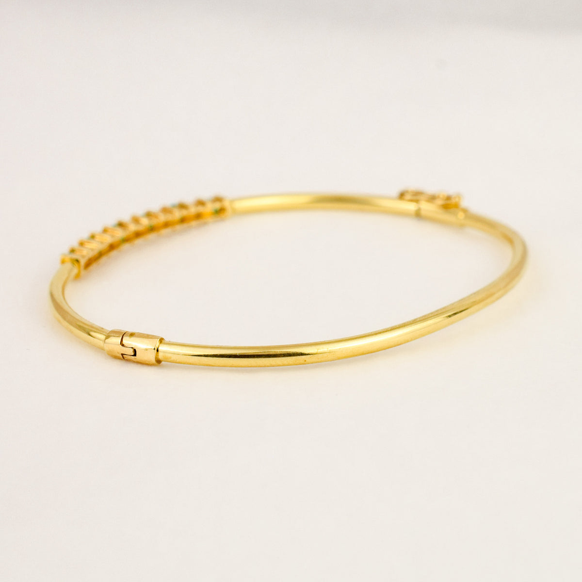 65mm Emerald and Diamond Bangle