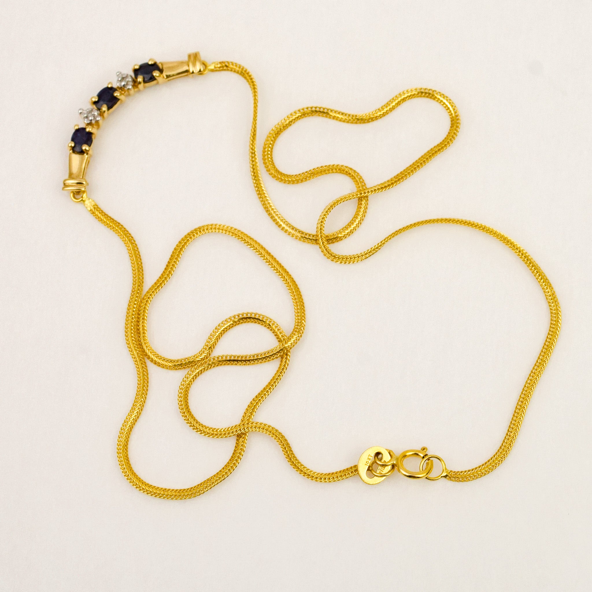 16.75" Sapphire and Diamond Necklace